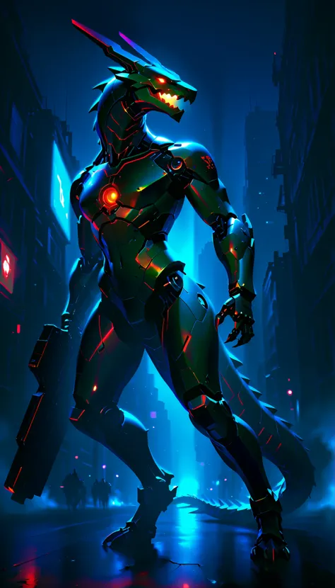 Mechanical Creatures, ((Mechanical Dragon God:1.2, Dragon Body)), Very detailedな, Detailed Mechanism, Smooth range of motion, Exposed mechanical joints, metal texture, Green body, Metal exterior parts, Firearms mounted on the side of the body, Equipped wit...
