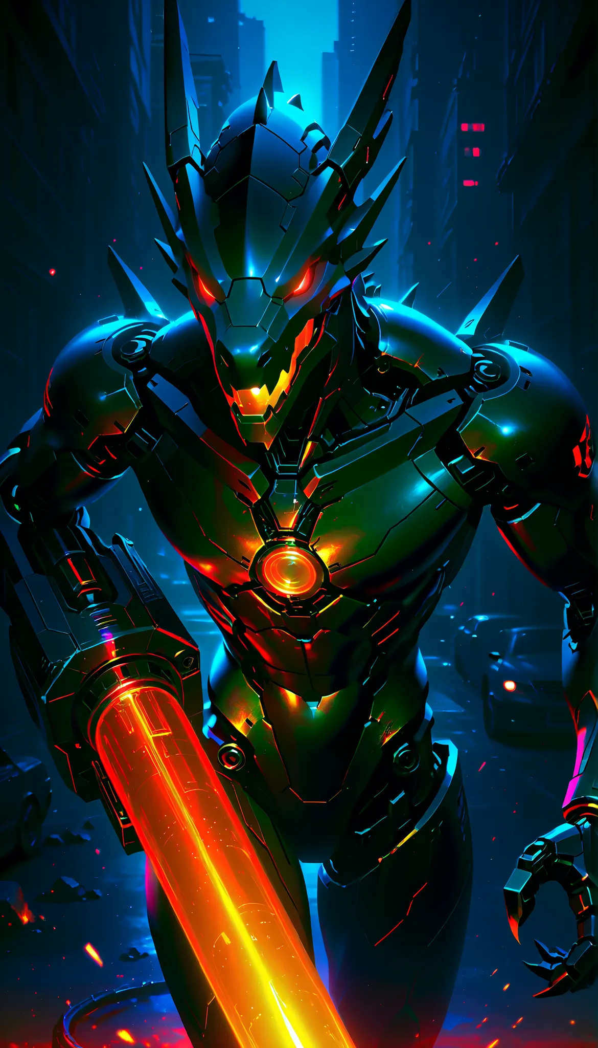 Mechanical Creatures, ((Mechanical Dragon God:1.2, Dragon Body)), Very detailedな, Detailed Mechanism, Smooth range of motion, Exposed mechanical joints, metal texture, Green body, Metal exterior parts, Firearms mounted on the side of the body, Equipped wit...