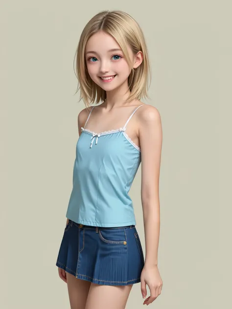 Masterpiece, (Highest resolution: 1.3), (Best quality: 1.3), (Highly detailed texture: 1.5), (Sharpness: 1.5), Accurate and precise human anatomy, Very cute one girl, Alone, (Small and delicate figure, Small height), Medium length blonde hair, (Perfect fac...