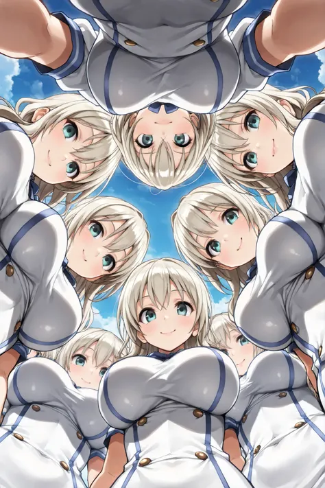 score_9,_up score_8_up, score_7_up, real_Anime, BREAK ((masterpiece, top quality, best image quality, high resolution, highly detailed CG integrated 8K wallpaper)), clone girls, clone twins, 6+clone girls, Clone girls only world, beautiful young woman back...