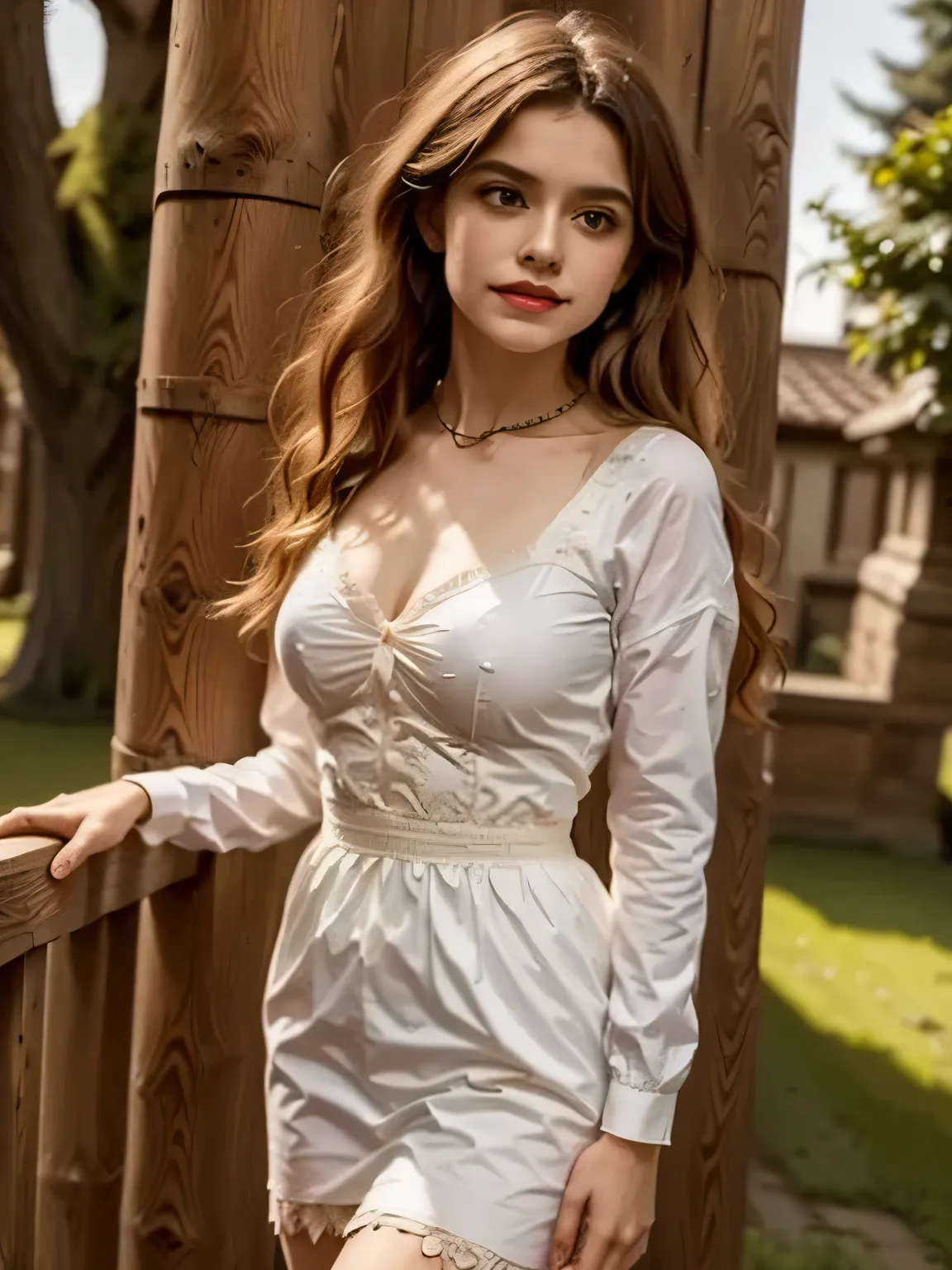 An enchanted landscape with a mysterious forest, illuminated by a magical light that filters through the trees. In the center, an ancient castle shrouded in a light mist, with intricate details such as towers, gothic windows and a drawbridge. Magical creat...