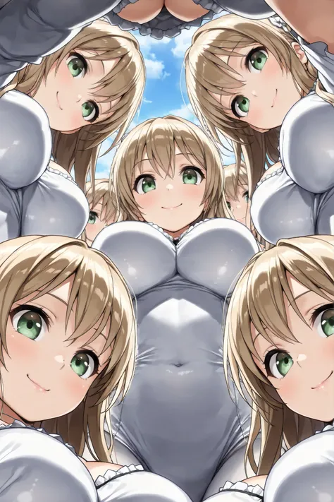 score_9_up, score_8_up, score_7_up, real_Anime, BREAK ((masterpiece, top quality, best image quality, high resolution, highly detailed CG integration 8K wallpaper)), clone girls, clone twins, 6+clone girls, Clone girls only world, beautiful young woman bac...