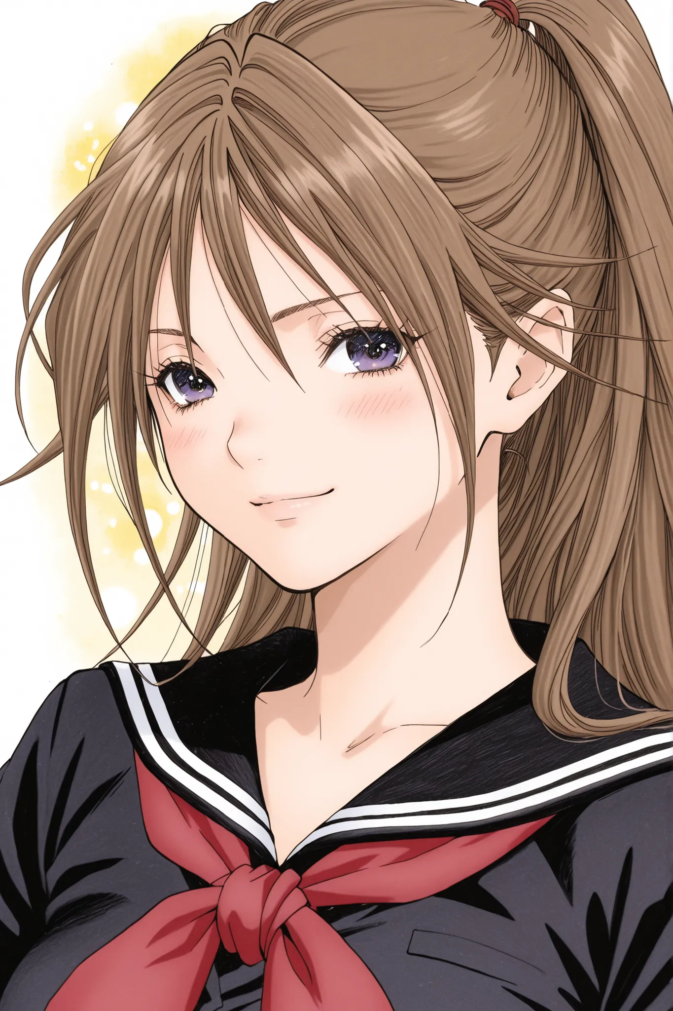 solo, Ichigo 100%, Kitaooji Satsuki, Shigure、hope、high school girl、school uniform、Mysterious Illustrations、Professional Illustration、Watercolor Pencil Illustrations、detailed illustration, perfect face,light smile,