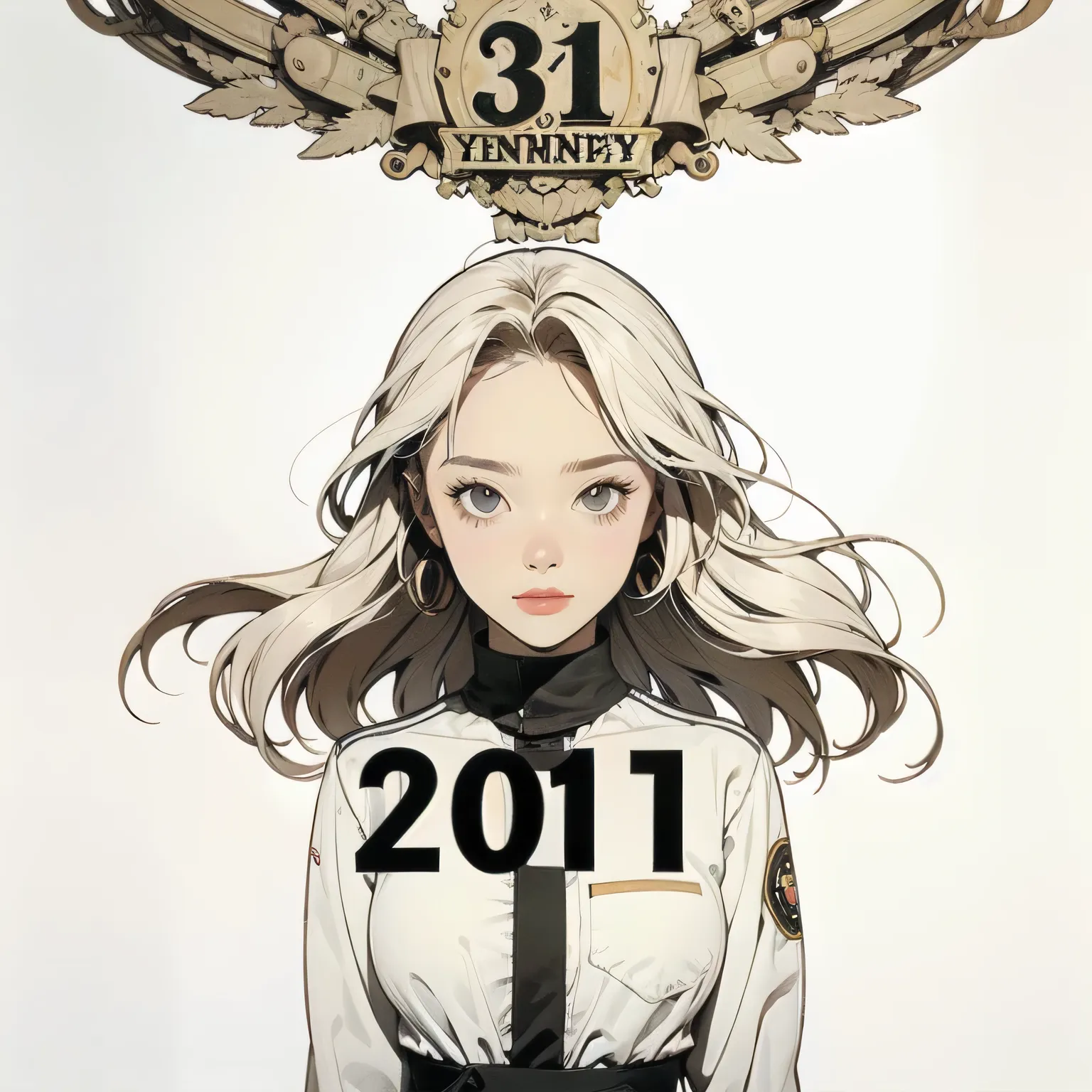 21st anniversary logo, background white only, No humans