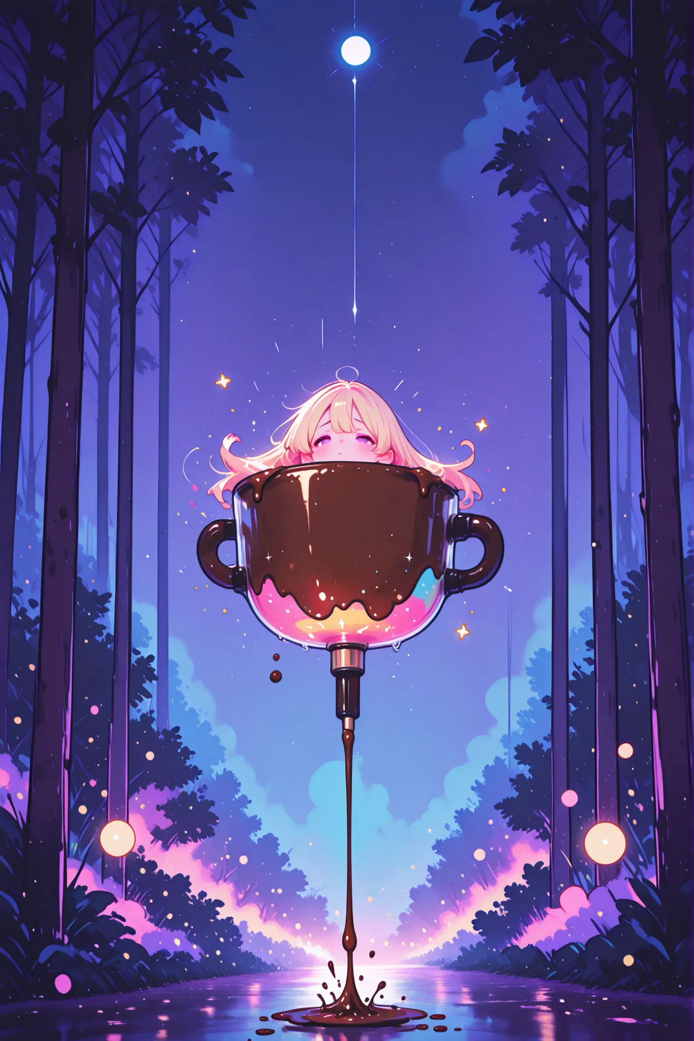 High Quality,4K, 8K, Ultra-precise, super realistic, bungee jump like the picture, Studio Lighting, extreme details,Professional, bright colors, Of the bokeh effect, Chocolate Day, Poisonous, sweet, Falling, Girl, Beautiful Face, sad expression, Manners , ...
