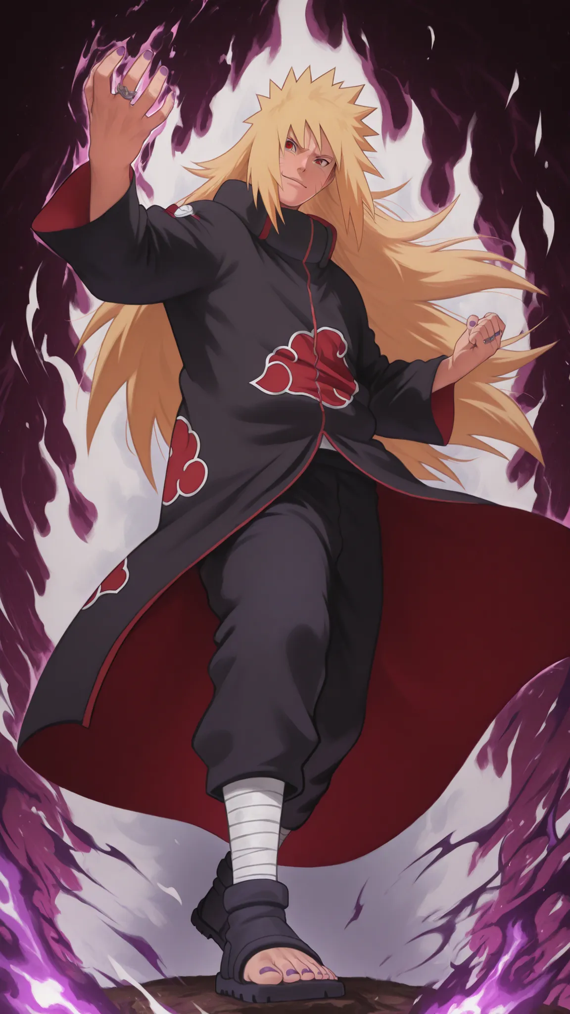 flat color, WaifuDiffusionStyle, neutral background, white splash stylized outline background——-aura farming, 1boy, uzumaki_naruto, blonde_hair, very long hair, spiky hair, bangs, red eyes, mature_male, muscular, muscular_male, AkatsukiOro, official altern...
