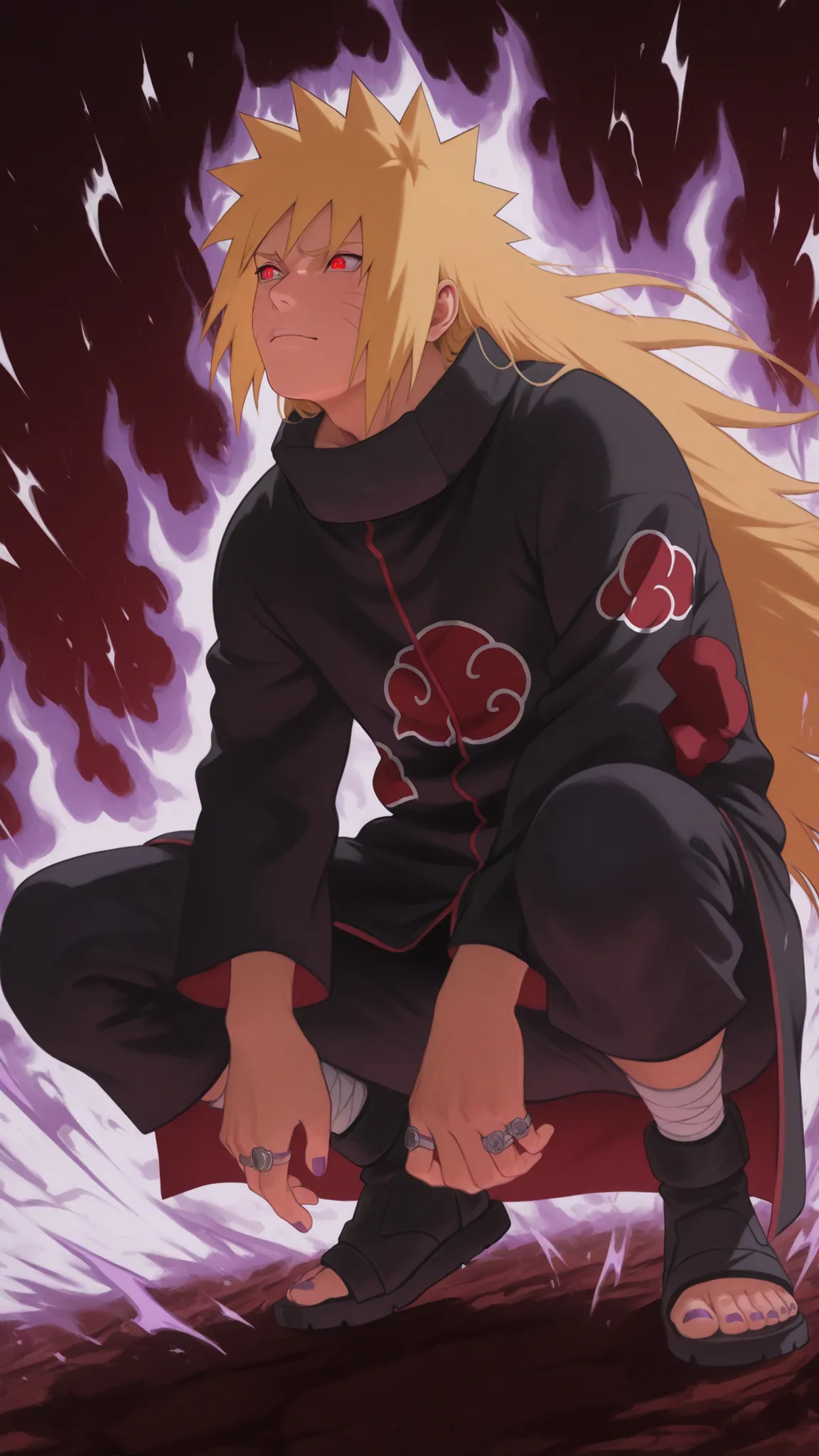 flat color, WaifuDiffusionStyle, neutral background, white splash stylized outline background——-aura farming, 1boy, uzumaki_naruto, blonde_hair, very long hair, spiky hair, bangs, red eyes, mature_male, muscular, muscular_male, AkatsukiOro, official altern...