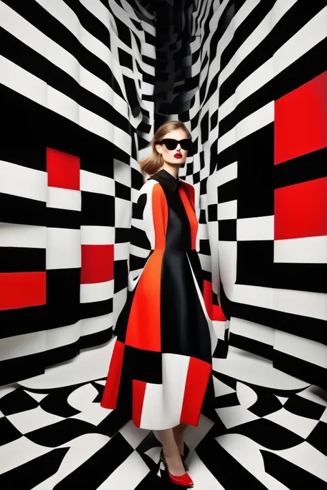 Op Art - Step into the world of  op art fashion , brocade and chintz fabrics come to life with a pixelated plaid design .  creates an enchanting sense of movement  、 x}  Get ready to be fascinated by optical illusions and swirling parabolic shapes  .。. Thi...