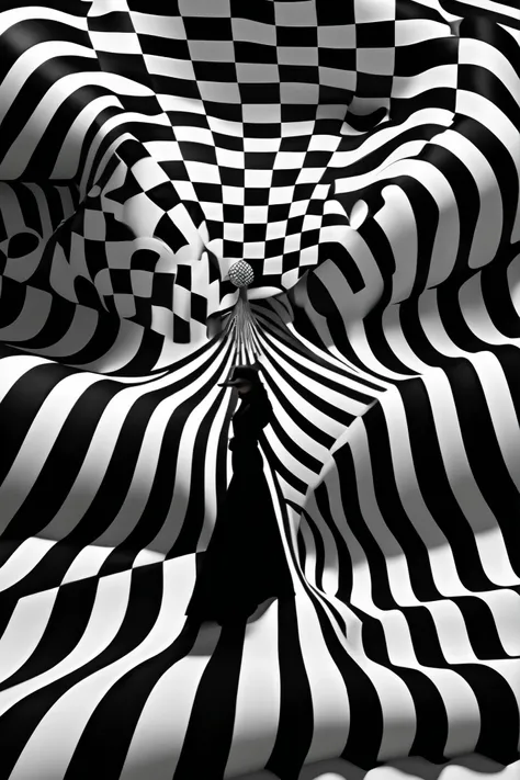 Op Art - Step into the world of  op art fashion , brocade and chintz fabrics come to life with a pixelated plaid design .  creates an enchanting sense of movement  、 x}  Get ready to be fascinated by optical illusions and swirling parabolic shapes  .。. Thi...