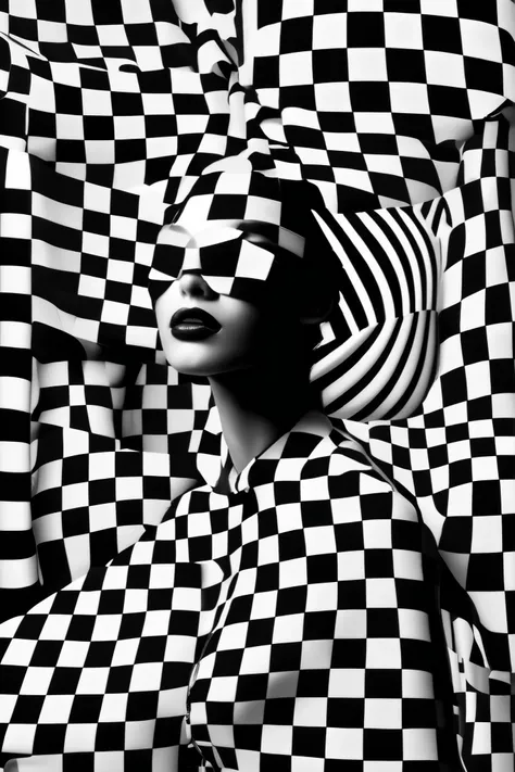 Op Art - Step into the world of  op art fashion , brocade and chintz fabrics come to life with a pixelated plaid design .  creates an enchanting sense of movement  、 x}  Get ready to be fascinated by optical illusions and swirling parabolic shapes  .。. Thi...