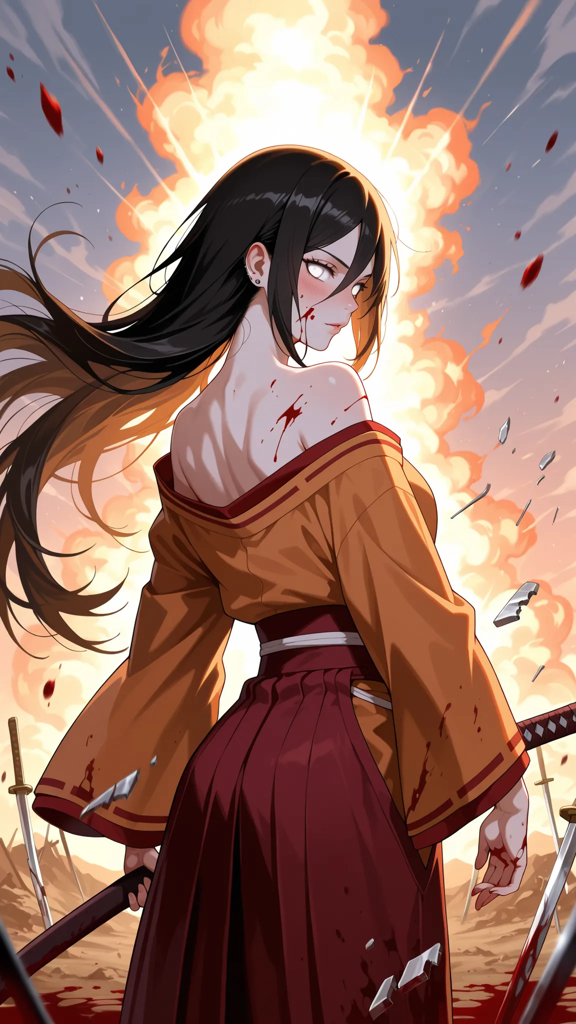 BREAK (masterpiece:1.2), best quality, high resolution, unity 8k wallpaper, (illustration:0.8), (beautiful detailed eyes:1.6),Epic battlefield at dawn, vast war-torn landscape, smoke and fire in the distance, clashing armies with swords and banners, muddy ...