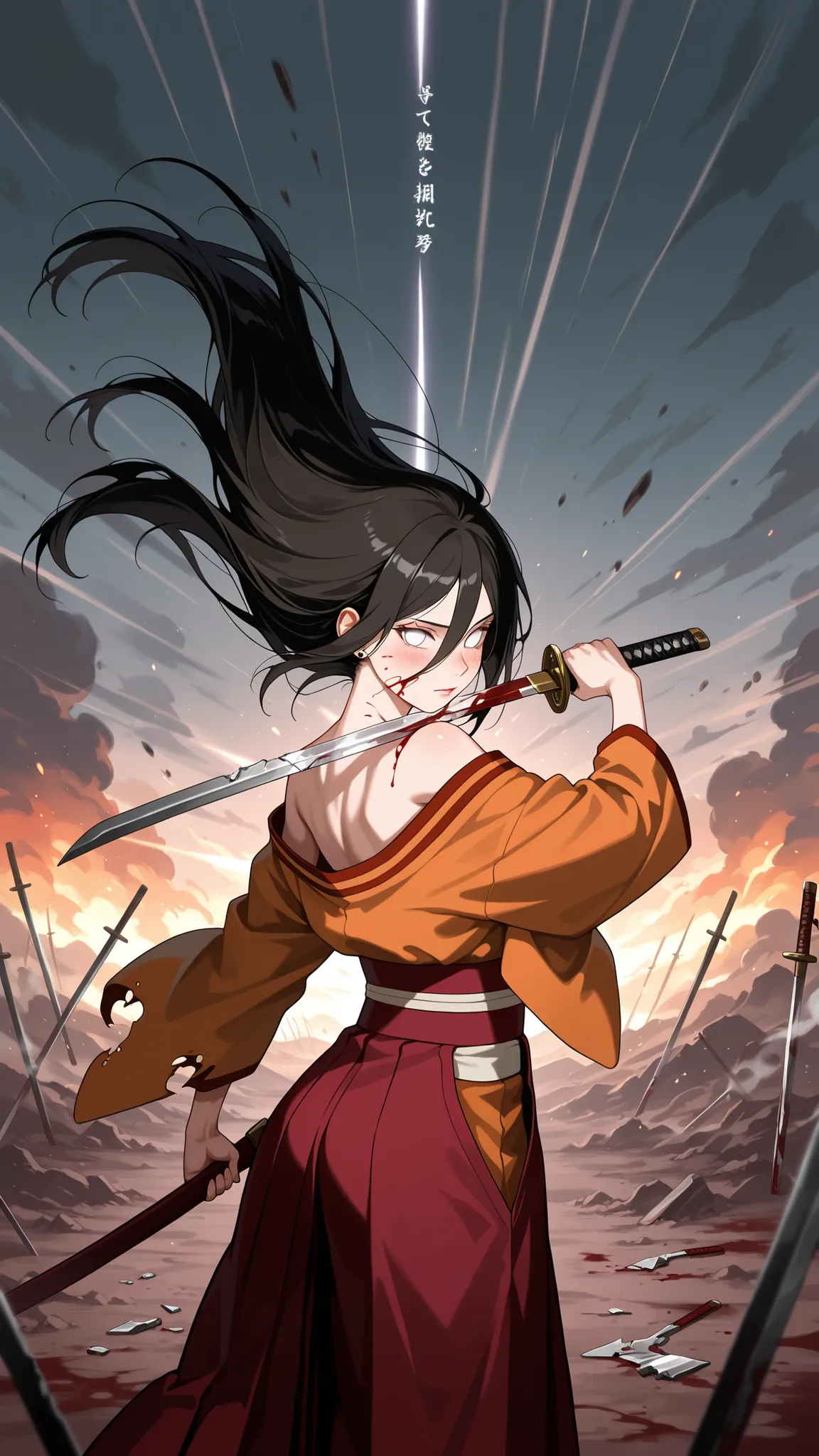 BREAK (masterpiece:1.2), best quality, high resolution, unity 8k wallpaper, (illustration:0.8), (beautiful detailed eyes:1.6),Epic battlefield at dawn, vast war-torn landscape, smoke and fire in the distance, clashing armies with swords and banners, muddy ...