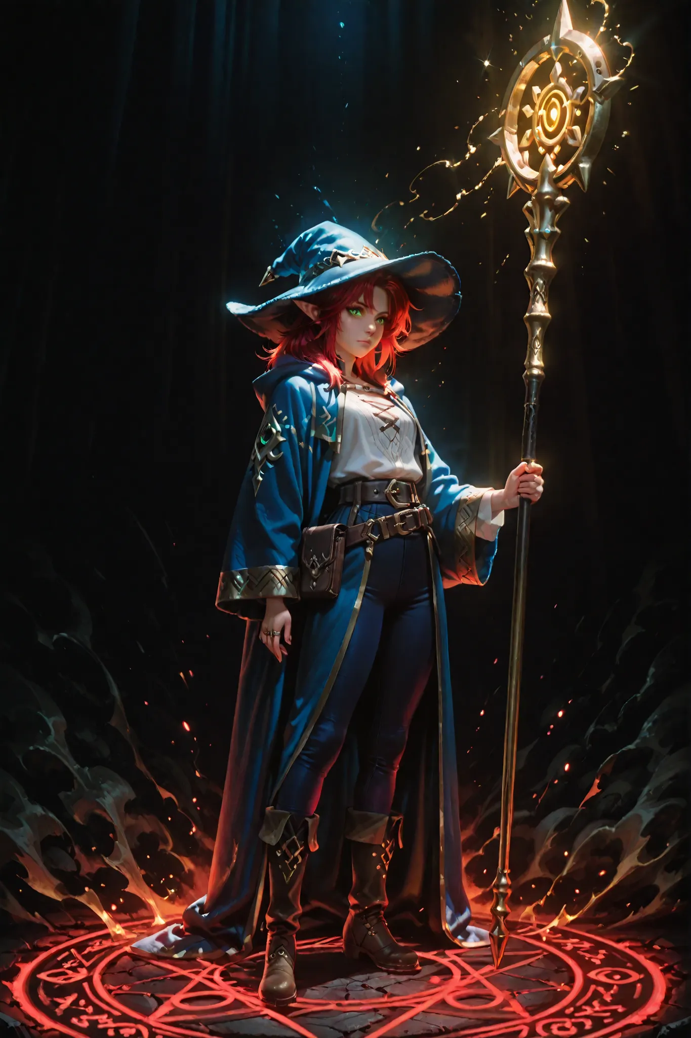 A character reference concept art in a soft belnd with sharp glowing highlights ,high contrast lighting, dramatic backlight soft defused frontal light with gentle shadows, strong rim light realistic style with dark retro atmosphere  in a frontale view full...