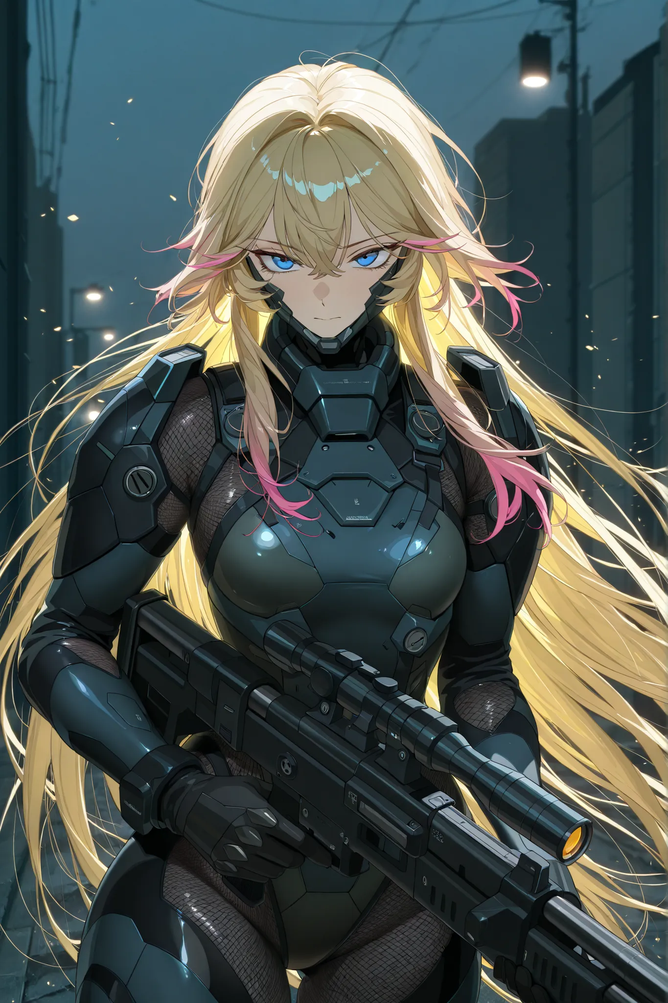 by [inoitoh|arknights|748cmstyle], messy background, (chaotic, glitching:1.4), backlighting, warm lighting, manwha, webtoon, scenery, accented lights, 1girl, solo, A dynamic close up shot of a mature woman at a quarter angle/three quarter angle, detailed f...
