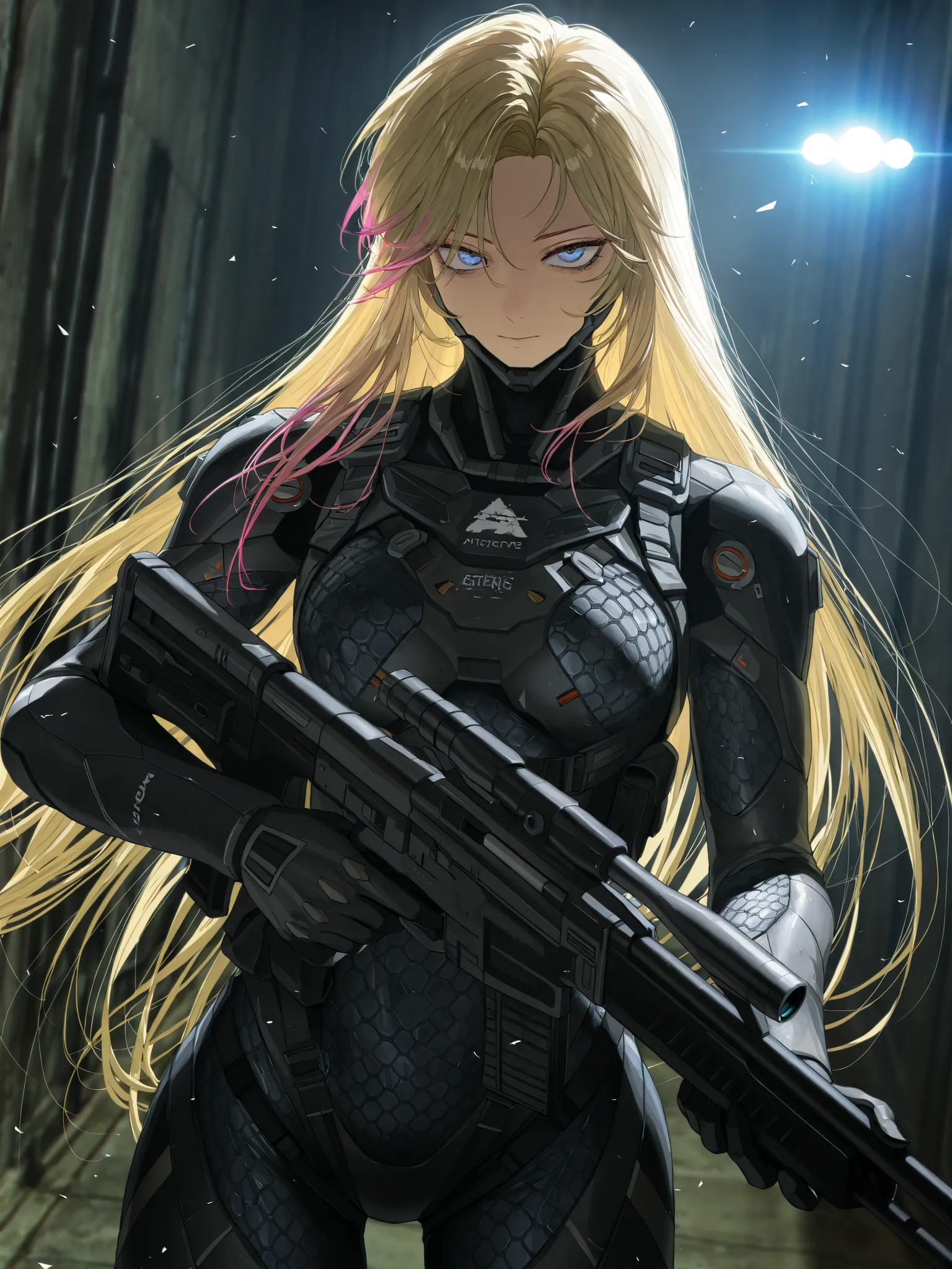 by [inoitoh|arknights|748cmstyle], rendered in unreal engine, photorealistic lighting, messy background, warcore, cybernetic, (chaotic, glitching:1.4), backlighting, warm lighting, manwha, webtoon, scenery, accented lights, 1girl, solo, A dynamic close up ...