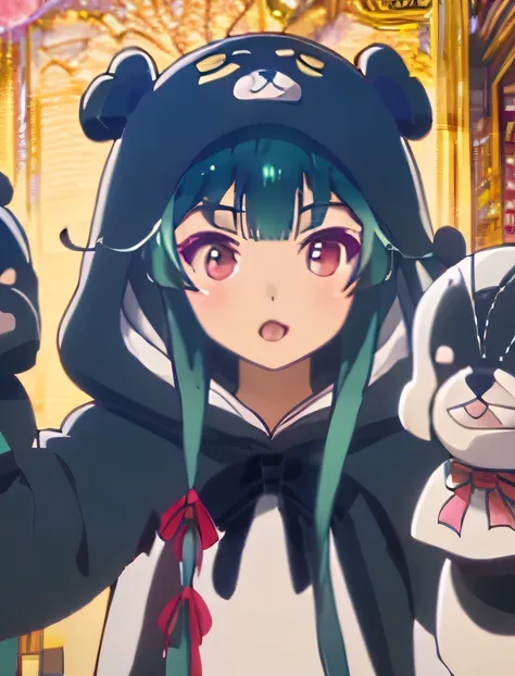 Beautiful girl、Yuna (Kuma Kuma Kuma Bear)、costume wearing a cat、fluffy、King、hunter、Catching objects、The strongest bear、Black bear、bear punch