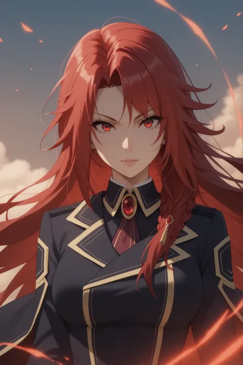 high quality, 8K ultra HD, Iris Midgar red hair red eyes , beautiful woman