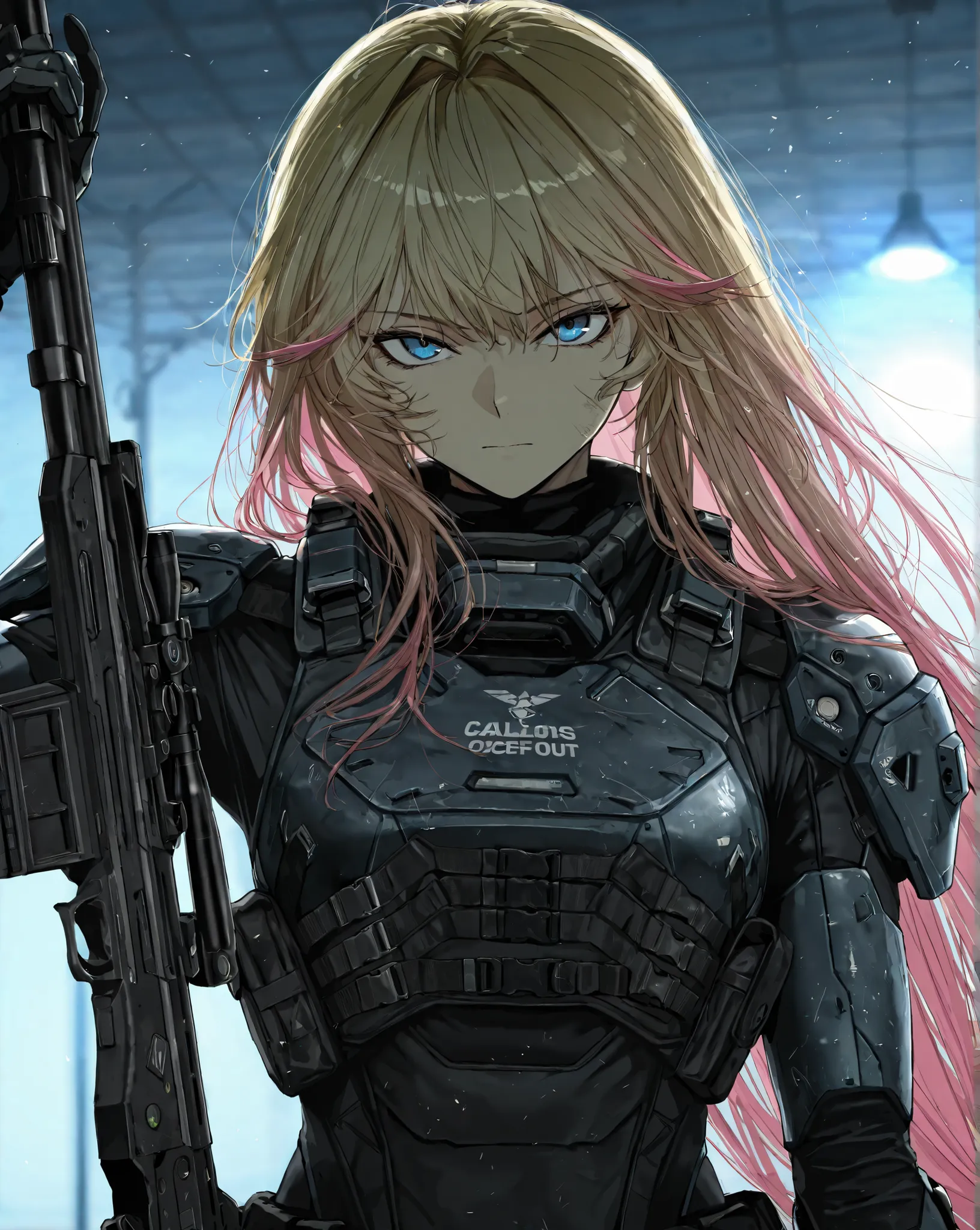 by [inoitoh|arknights|748cmstyle], warcore, backlighting, warm lighting, scenery, accented lights, 1girl, solo, (close up shot, face focus, upper body focus:1.14), A close up of a mature woman at a quarter angle/three quarter angle, looking at viewer, deta...