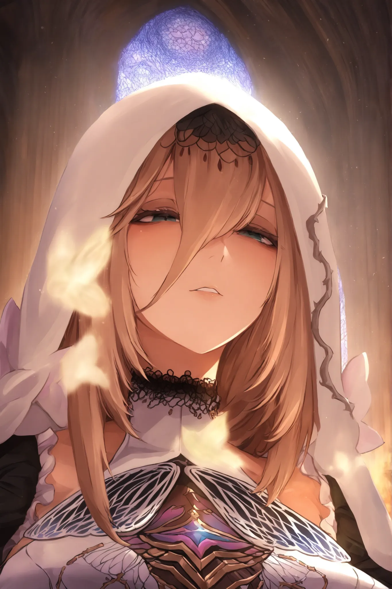 ((apenas)), (aponia :1.2), Aquecer, Aponia saying a prayer, Linda mulher, cabelo dourado , cabelo longo, cabelo desgrenhado, sidelocks, levado, olhos azuis , olhos brilhantes, seios grandes, upper body, ao ar livre, ridiculous masterpiece, cor quente, alto...