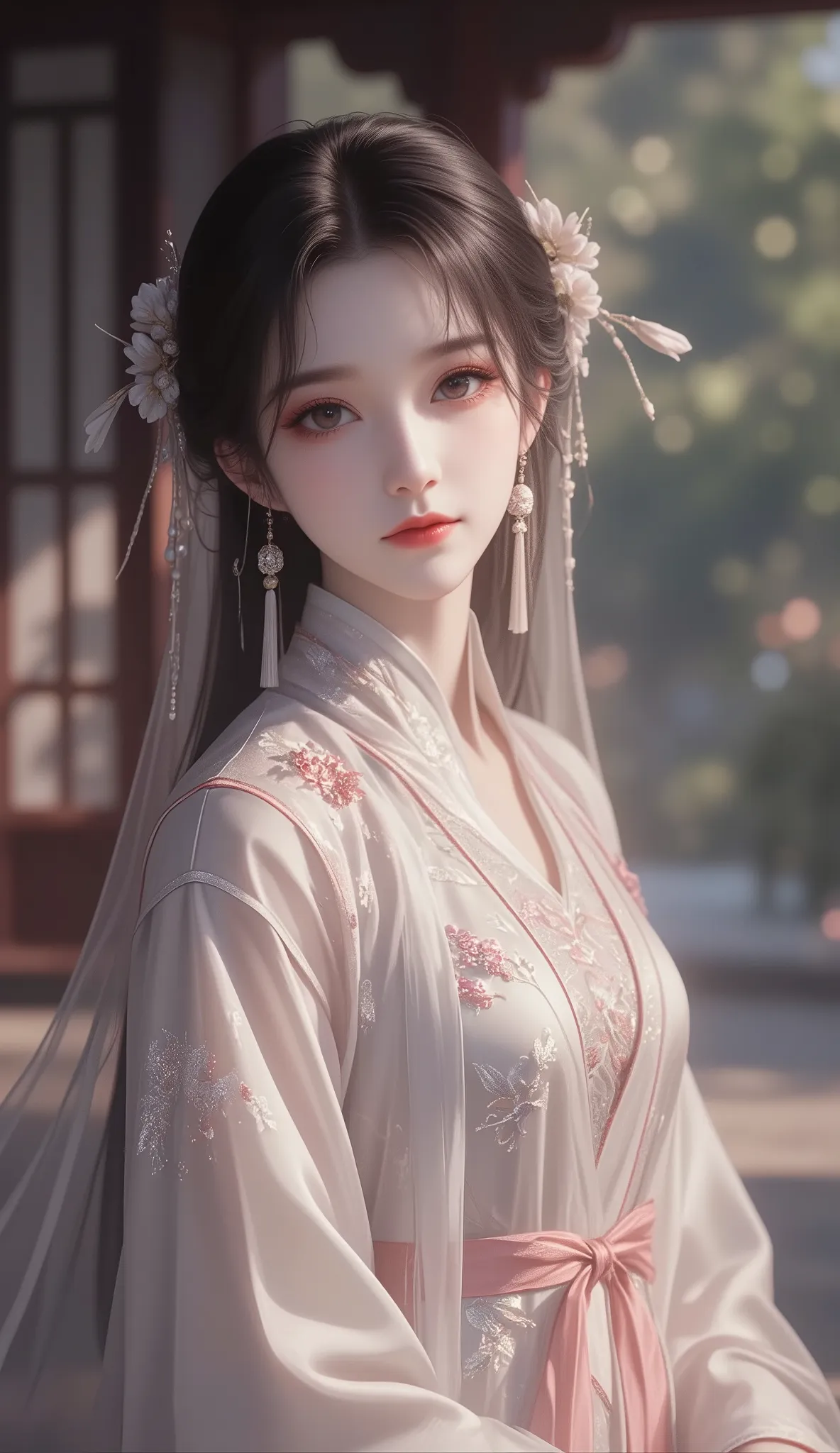 Young woman in vintage chinese dress