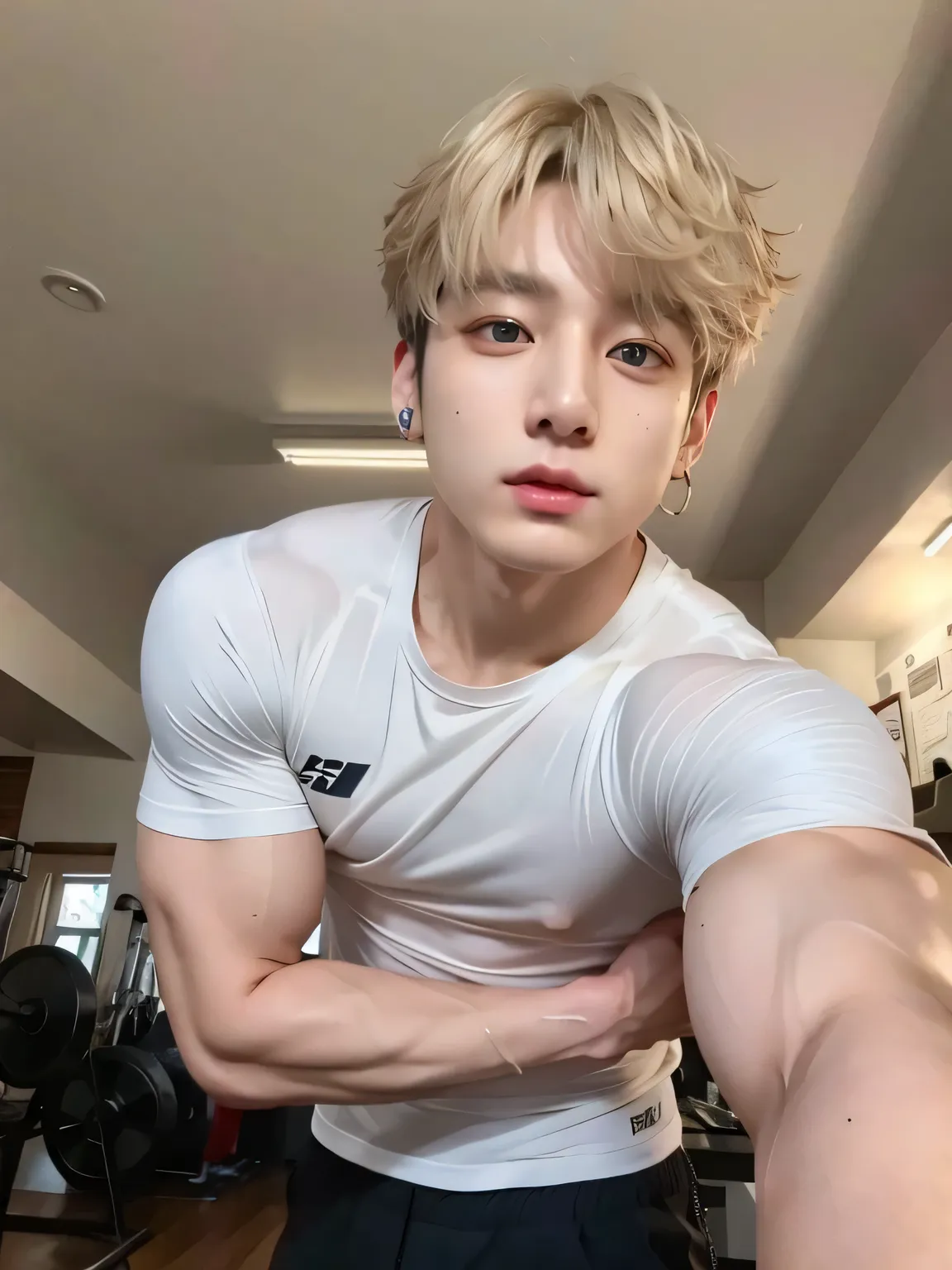 JUNGKOOK BTS, muscular, masculine and marked