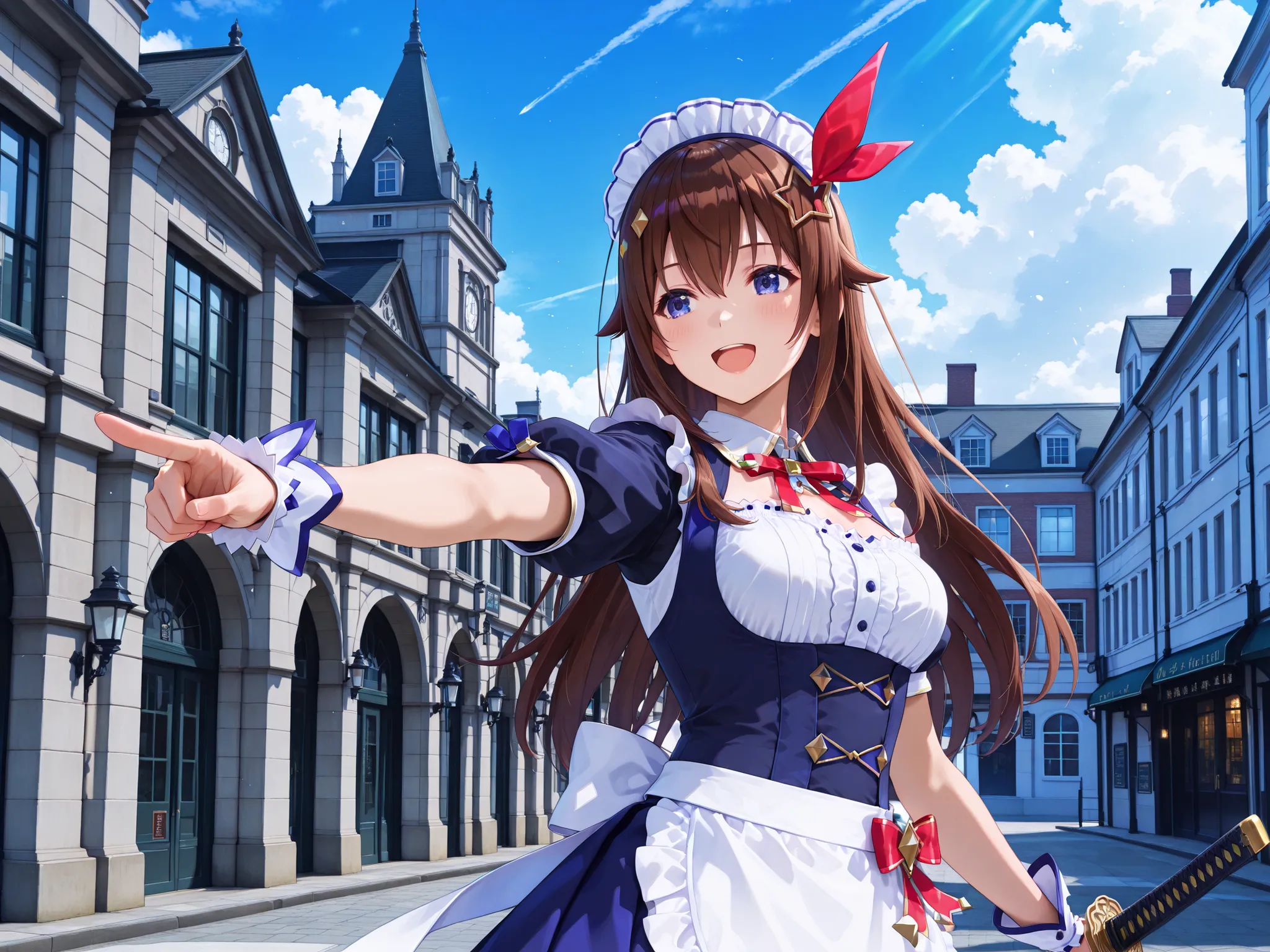 指示を出すメイド長のときのそらさん