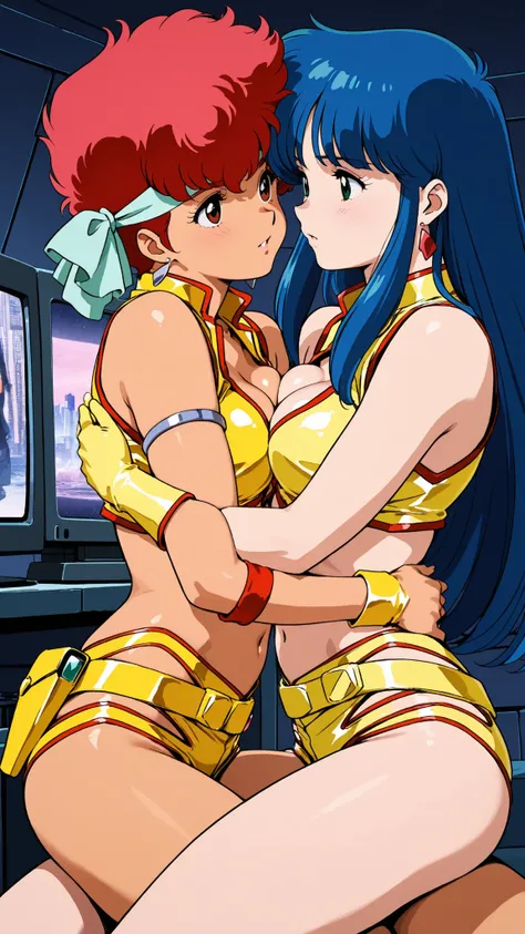 1girl,Yuri,masterpiece, Highest Quality, high definition, Super Fine, Dirty Pair, yellow costume, TV version, 