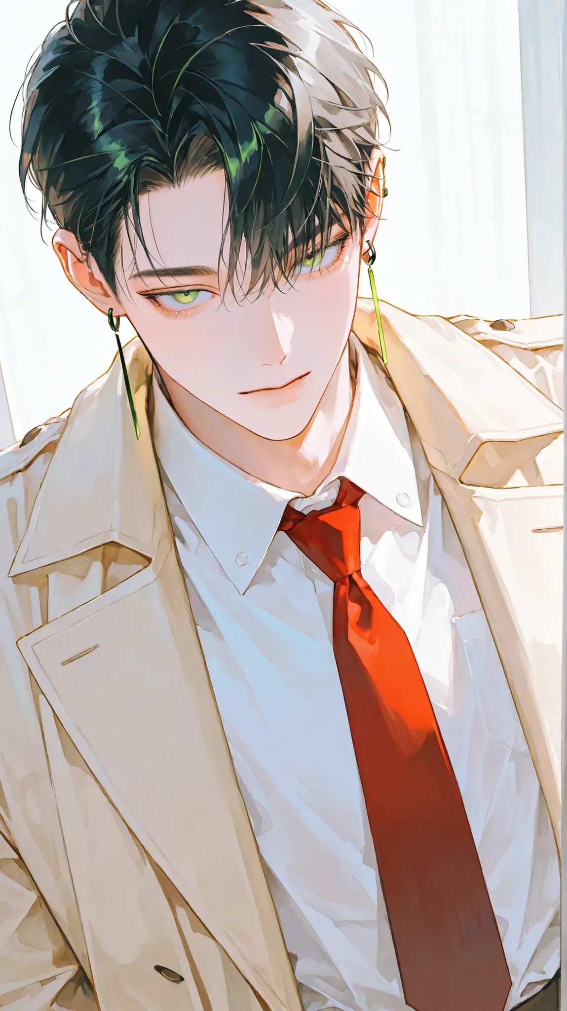 8k , 아름다운 masterpiece , 24 year old male , handsome , 1 man , male-centered , handsome man , Thick painted , Perfect Eyes , semi-realism art , semi-realism art style , masterpiece , top quality , amazing quality , Exquisite Details , very detailed , alone ...