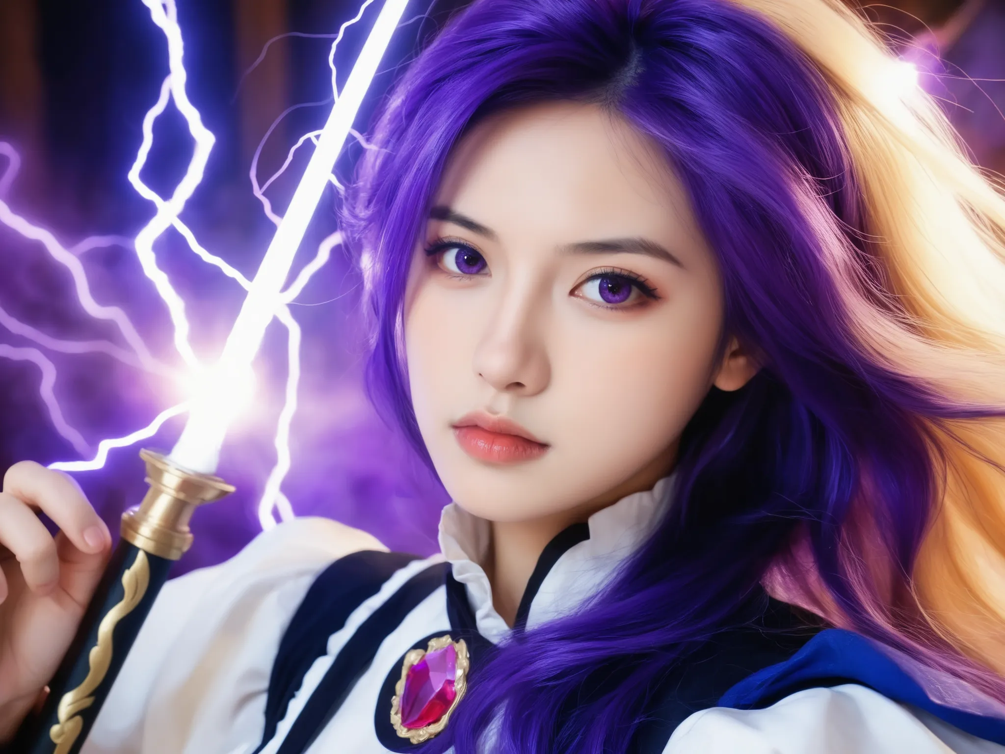 cosplay garota, Best quality to best, o detalhe, depth of field, surreal,  realistic face and eyes , realistic skin textures, Film Lighting, O olho, Go find your audience. 1 garota,  solo, (carrancudo, keep your mouth shut), _\( o deus original _average wi...