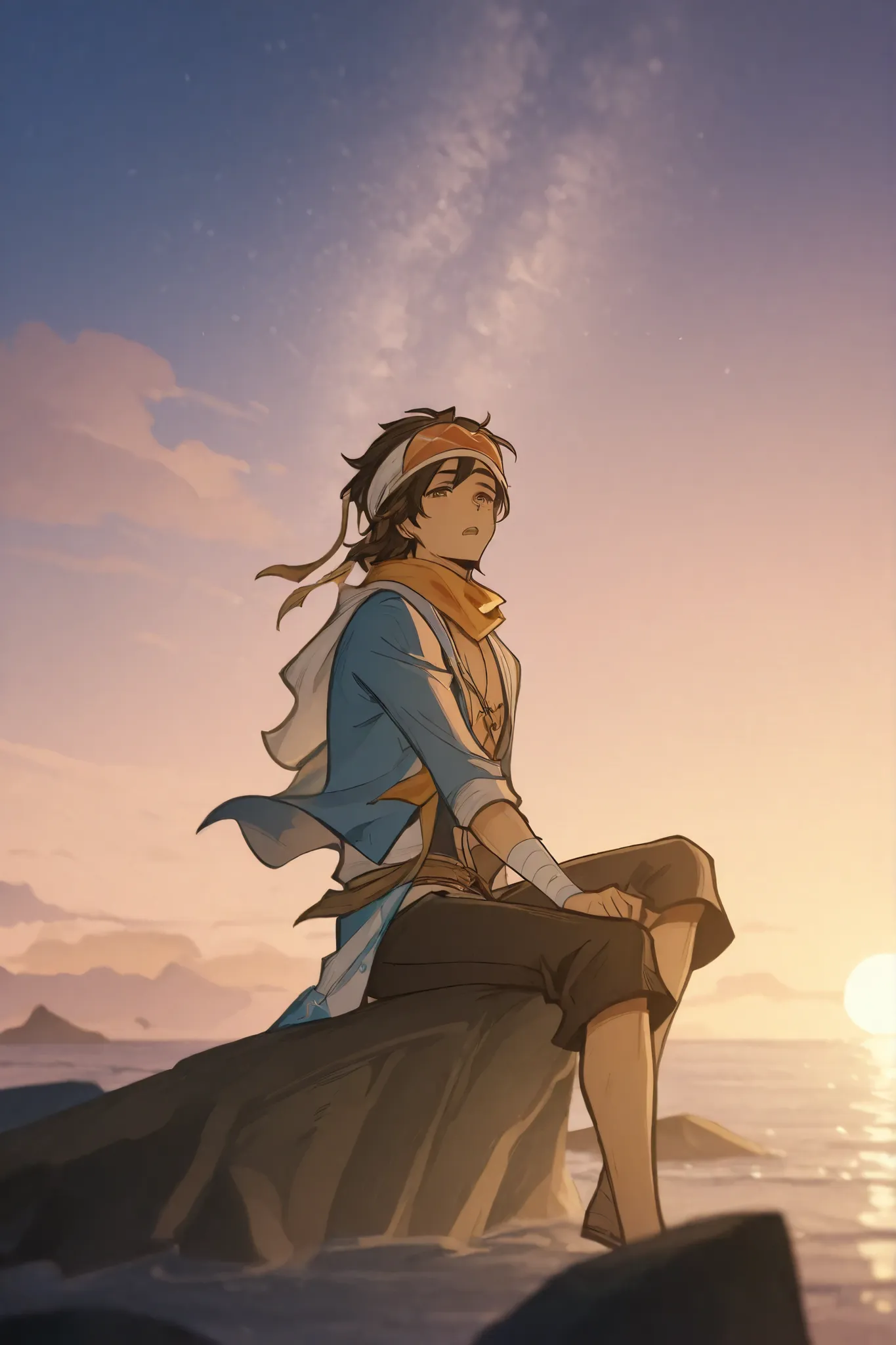 A boy on a paradise island, he has been surviving on this island alone for more than 10 days