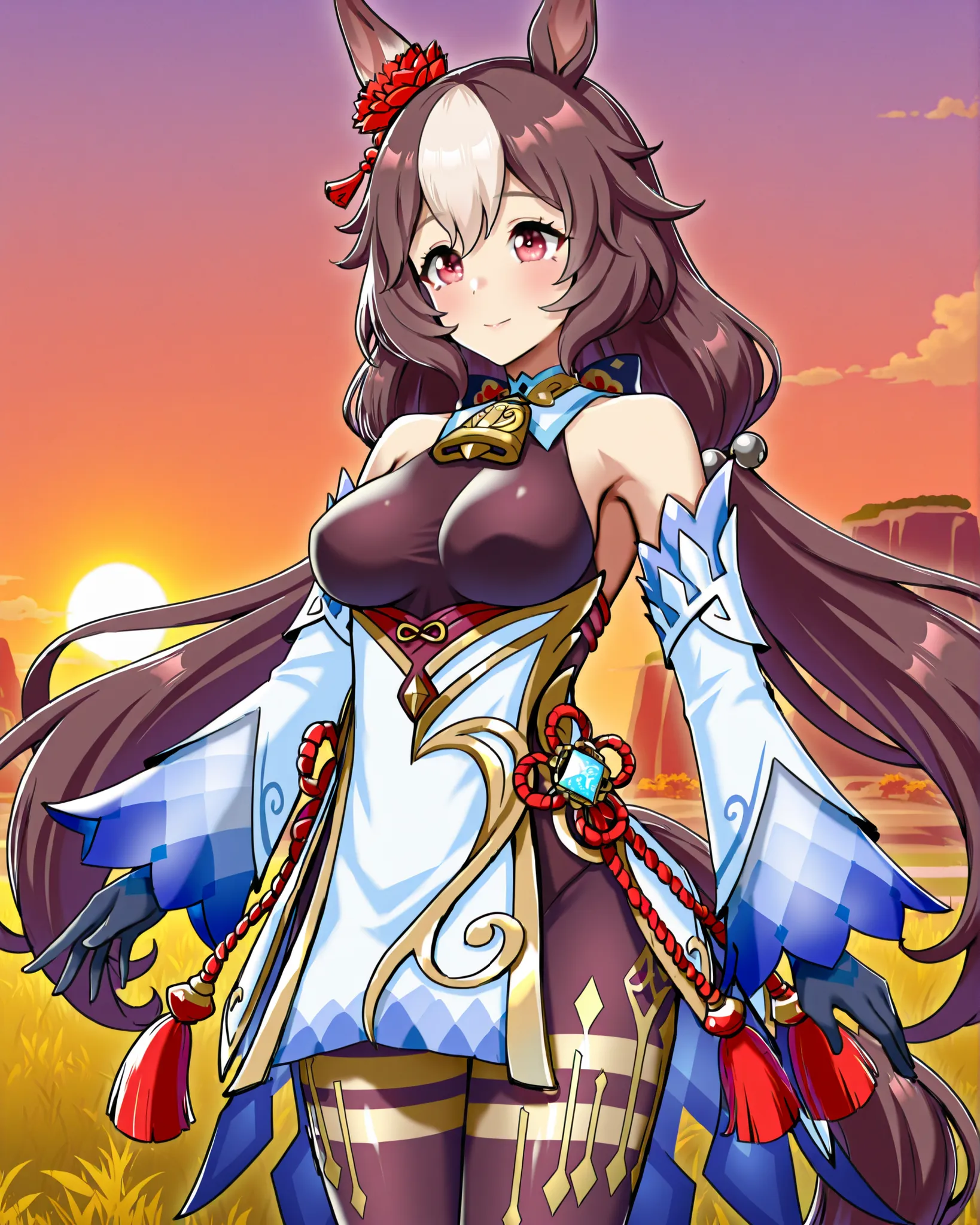 yamanin zephyr(Uma Musume),Uma Musume, solo, [Super beautiful CG], [Highly Detailed CG],[top quality], [Super Detailed], [CG illustration], [high resolution], [extremely delicate and beautiful], [super fine illustration],  very detailed skin, Medium Breast...