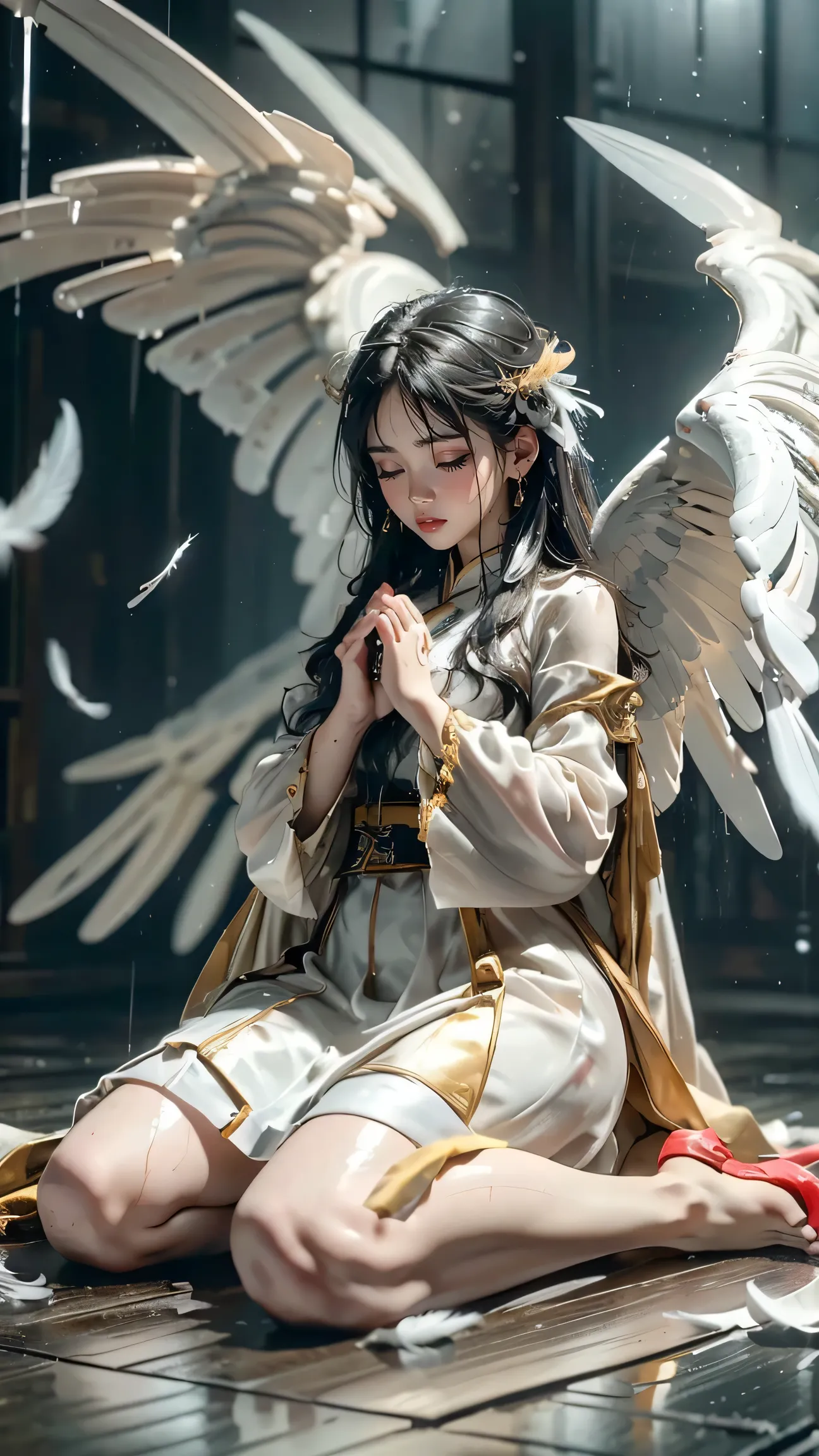 ((masterpiece, top quality, 最High precision in selection, high resolution, photorealisticな, RAW images , 8k)), ((Highly Detailed CG Integrated 8K Wallpaper)), wing gundam zero, realistic、16k、High precision in selection、 realisticな battlefield、Get down on ...