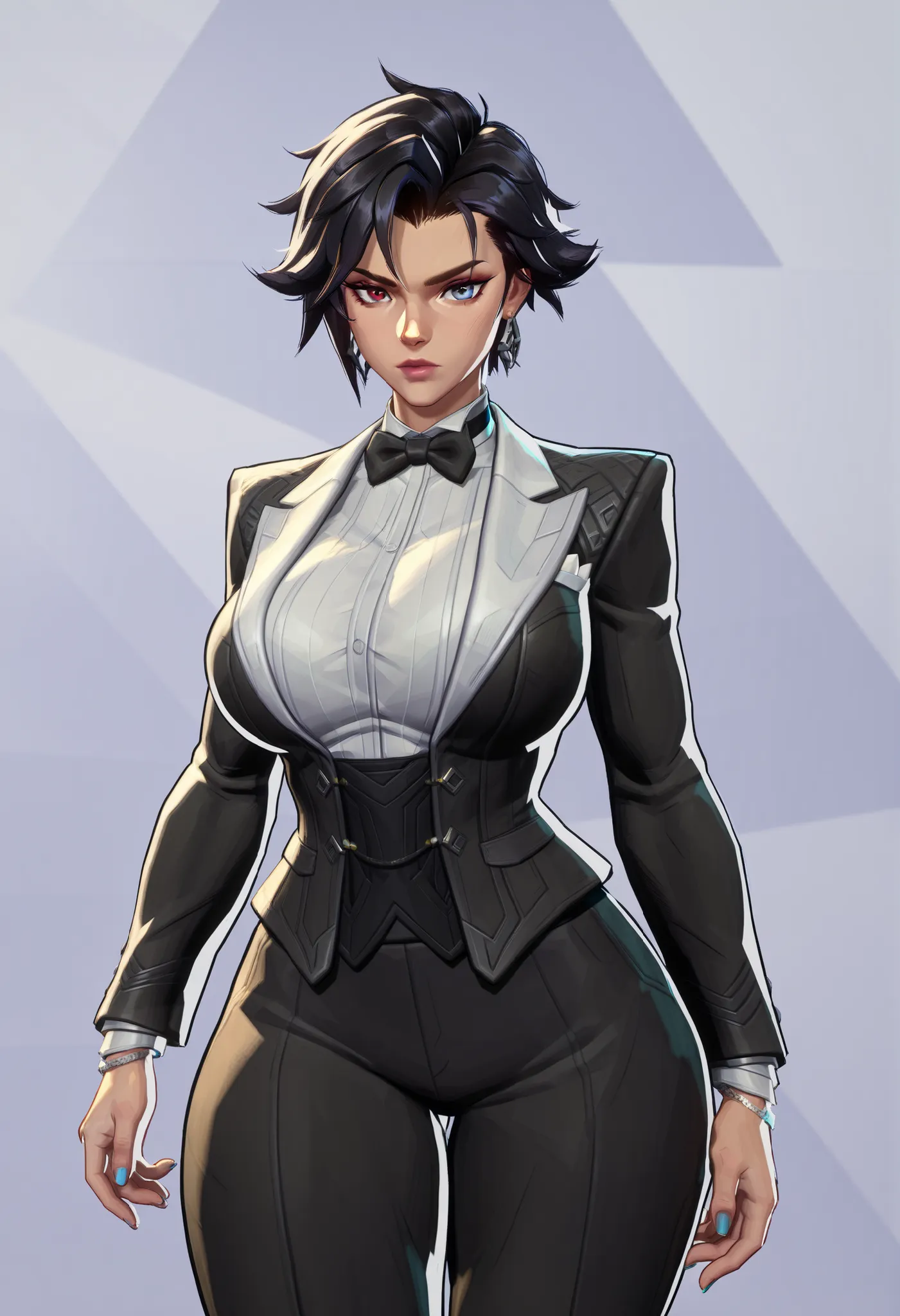 <lora:MarvelRivals:1>, r1vals,
1girl, {{masterpiece, ultra-high quality, professionally detailed, professionally shaded}},solo, single person, 1girl,short hair, black hair, absolutely huge breasts, absolutely thick thighs, absolutely wide hips, slim waist,...