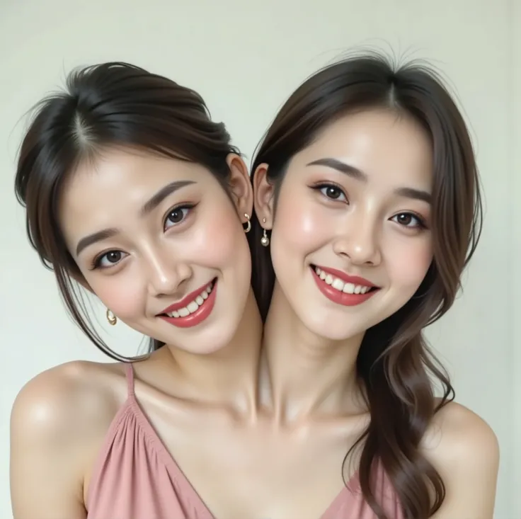 2heads, mature woman, ( Detailed explanation of the hair ), (Detailed facial description ), (Detailed Explanation of the Body ), high definition , masterpiece, Top Quality, high detail, formal: 1.4), ( realistic : 1.2, 超 realistic な: 1.1, realistic: 1.37),...