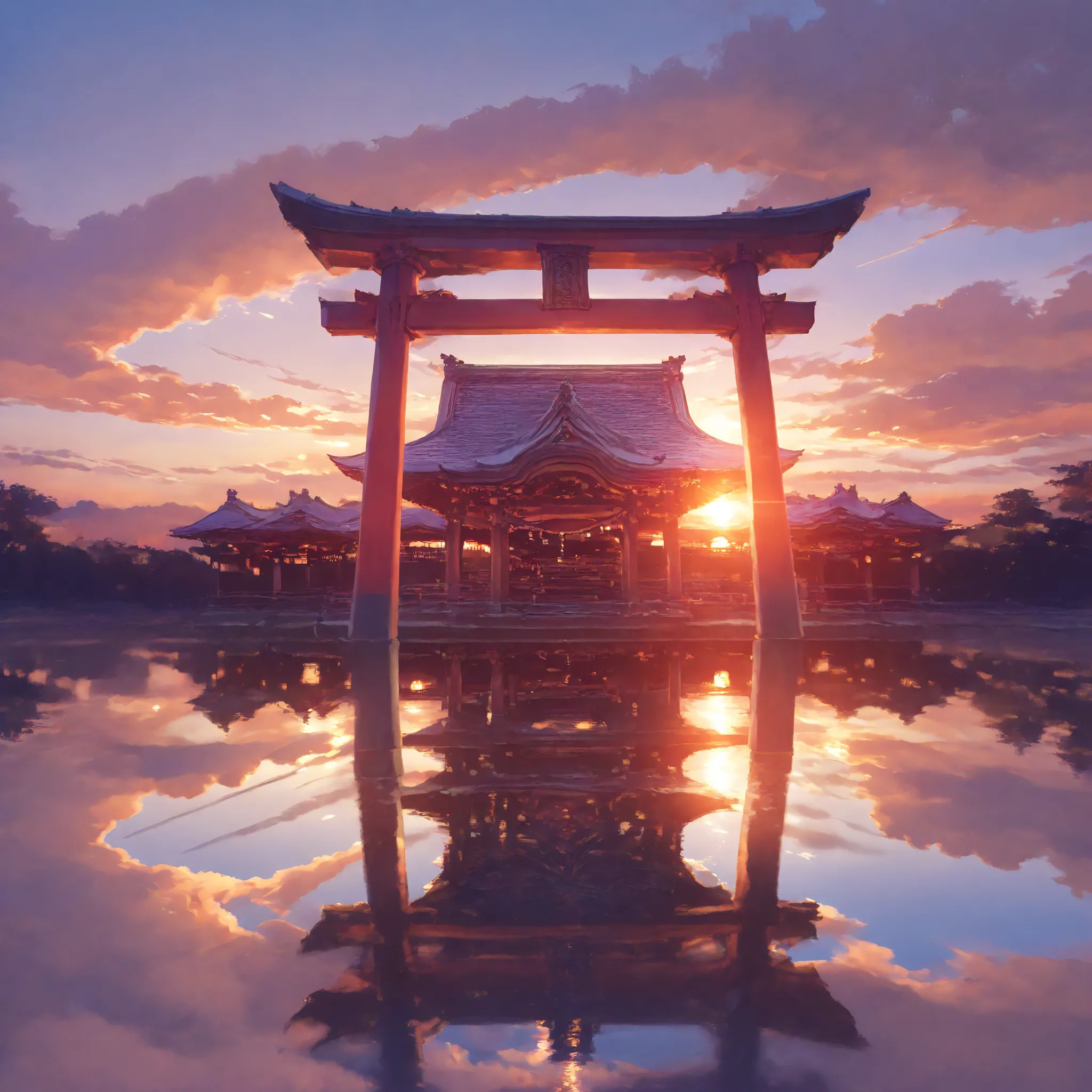 masterpiece, top quality, Still Images, cloud, Bright, happy, warm and soft lighting, melew, fantasy shot with Nikon Z7 II mirrorless camera, Temple ,Japanese、shrine、 background only、荘厳なshrine、いくつものshrine、超巨大なshrine、Subtracted image、I understand how big it...