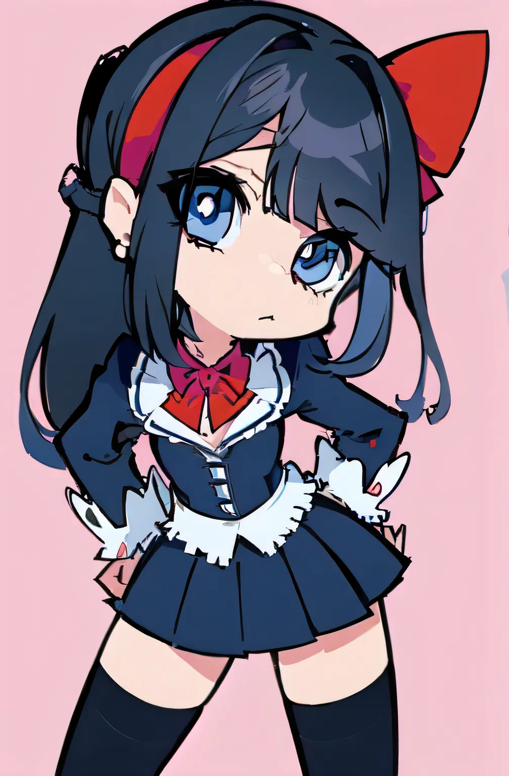 score_9, score_8_up,sharp focus,, absurdres, highres, illustration,

<lora:Mita:0.75> mi_ta, 1girl, dark blue eyes, dark blue hair, braids hair, hairband, scrunchie, barrette pins, leaning forward, hand on hip, blowing kiss, heart, <lora:frieren_blowing_a_...
