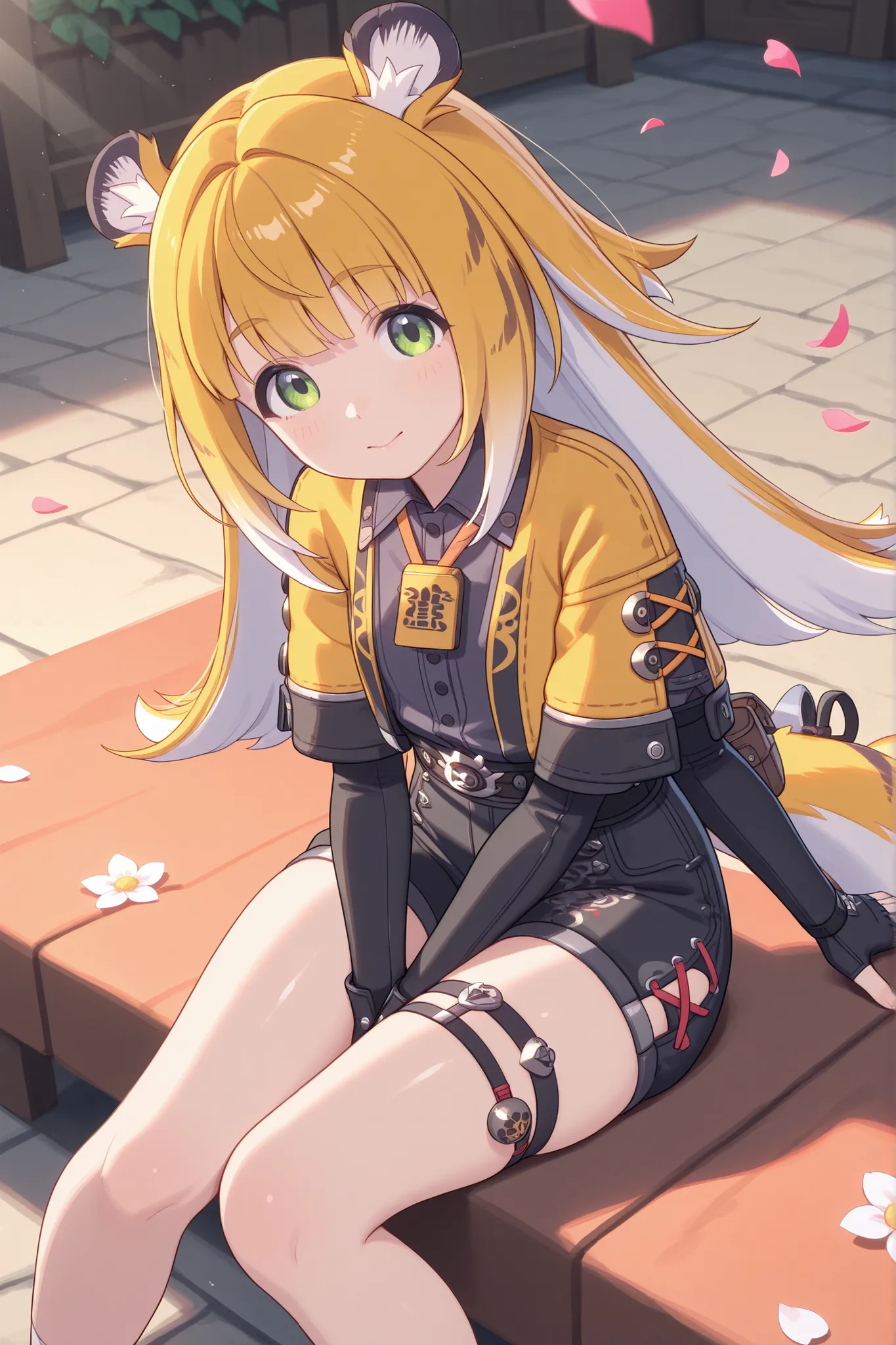 shiny skin, modest pose , sits
JuFuFu,
Shine, Shine, sun beam, flower petals in the background
high angle, looks at the viewer,
amazement, hands between knees