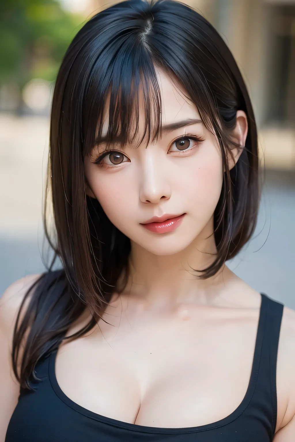 {gigantic|big|huge|mega} breasts, cleavage、(8k, raw photos, photorealistic:1.25) ,( lip gloss, Lashes, gloss face, bangs, shiny skin, best quality, ultra high resolution, depth of field, Color Difference, caustics, Wide-area lighting, Natural Shading,kpop...