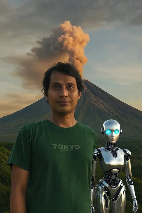 Pemuda dan robot
