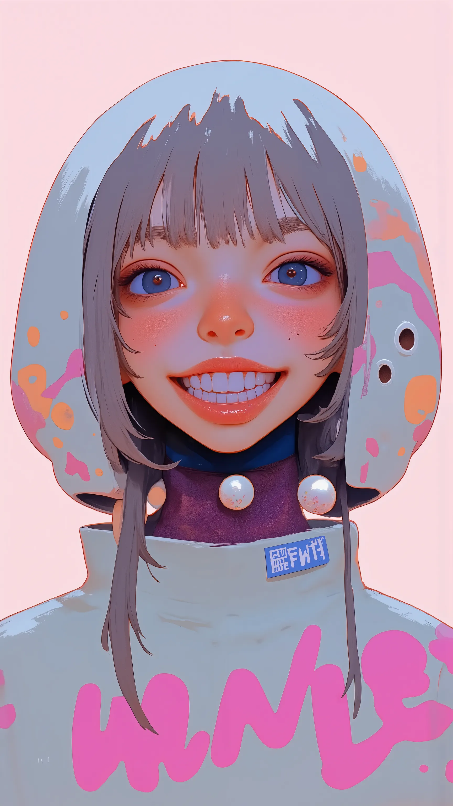 Profiles、画像teeth人の芸術的なイラストをクローズアップしたものですface, teeth、It focuses on the upper part that would be hidden by an American football helmet, Futuristic Design, teeth仮想現実や拡張現実のテーマを示唆しています.背景teeth平原です,   light gray, The subject stands out more 。teeth that convey co...