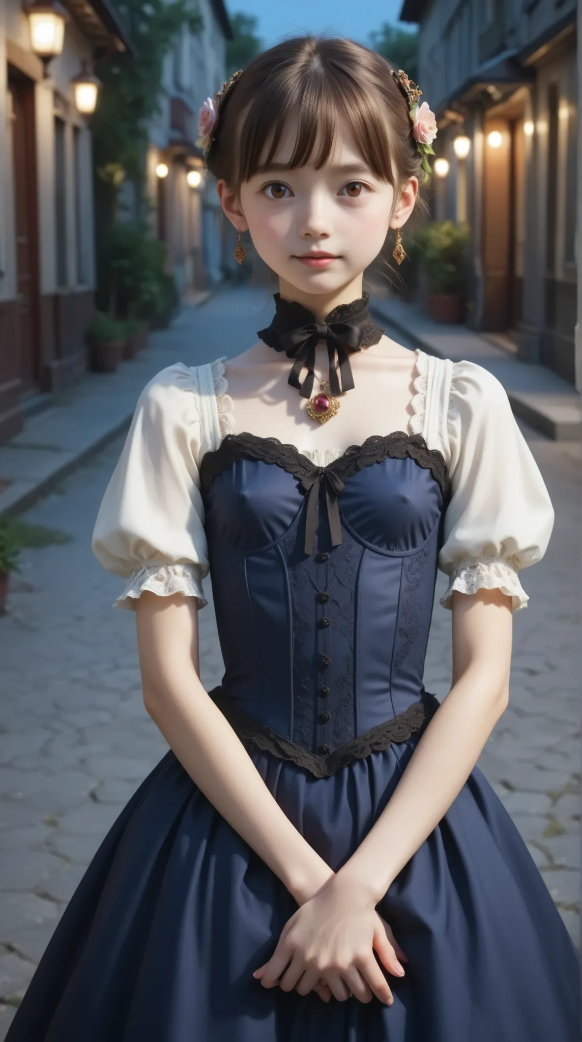 score_9, score_8_ up , score_7_ up ,Rating_Safety,20 years old,8k,4K,16 kg, details , beautiful , beautiful , masterpiece, top quality, atmosphere, mystery, romanticism, creepy , literature, Art, Fashion, Victorian , Decorat...