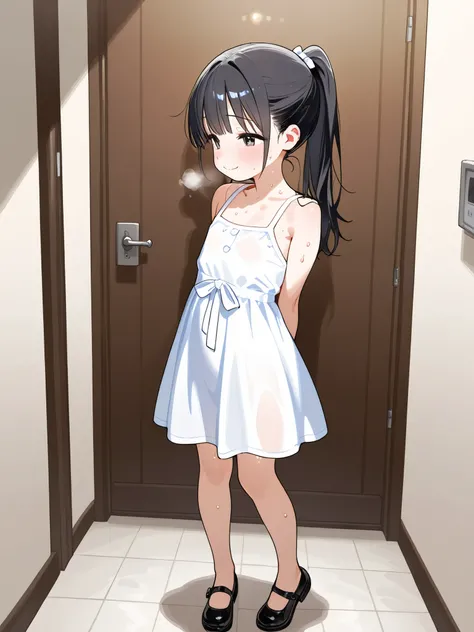 top quality、High Definition、elementary school student、younger sister、flat chest、Chest、Chestを摘まむ、Highly Exposing Dress、shyly、Prejudice 、sweated、sweaty、Smile Yan、black hair、long hair、ponytail、(Breathing)、and look, jaws to be fertilized、Show your neck、Movemen...