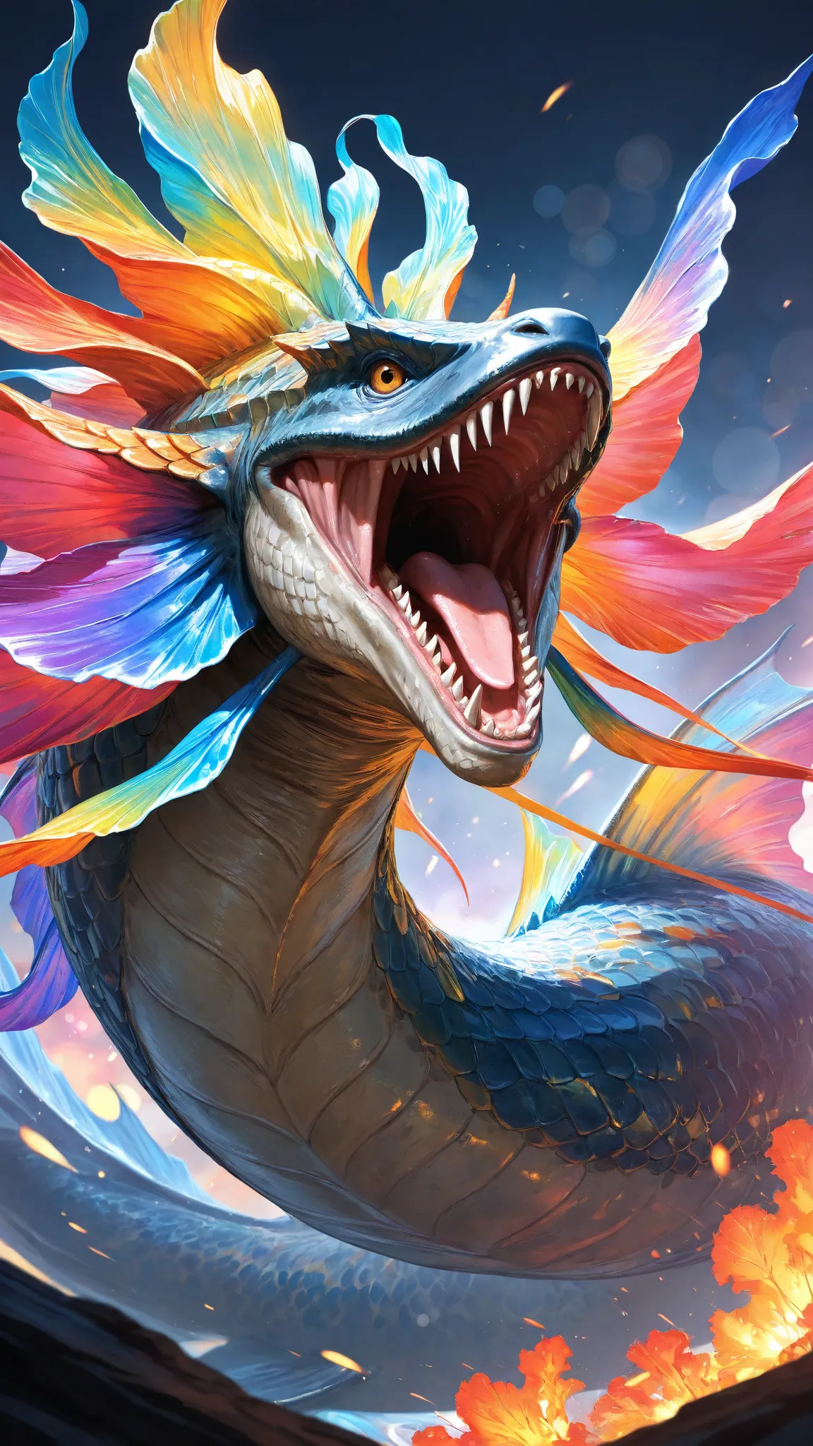「鱗甲紀元」創作企画(画像)：虹色の竜