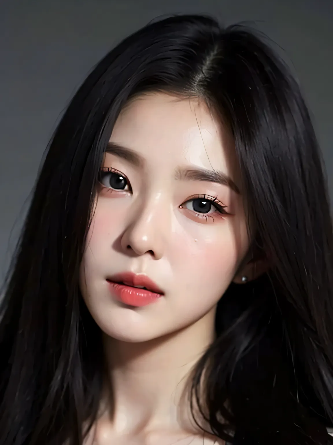 irene red velvet, big breast, long hair, wrist lips, piel blanca, voluptuous breast