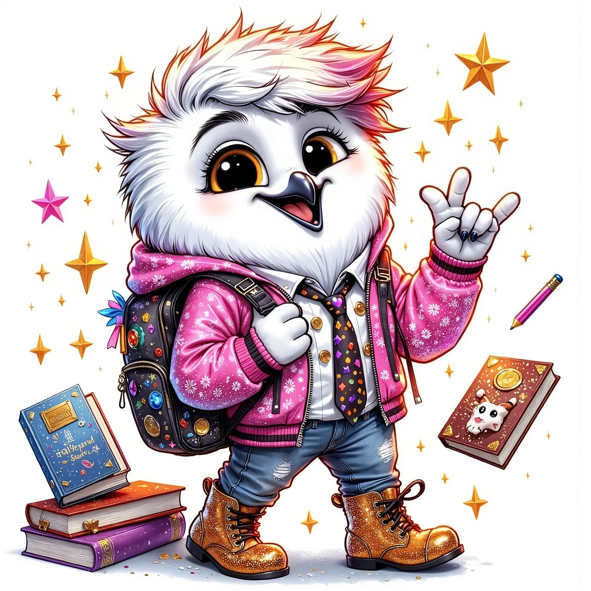 goldglitter, vibrantcolorglitter sparkles (extremally detailed hi-rez and realistic ideal silk glossing hairs and goldglitter shine detailes: 1.5) a quirky crazy happy expressive emotions by pixarand Zootopia,glossing vibrant vivid, color-metallicgoldlines...