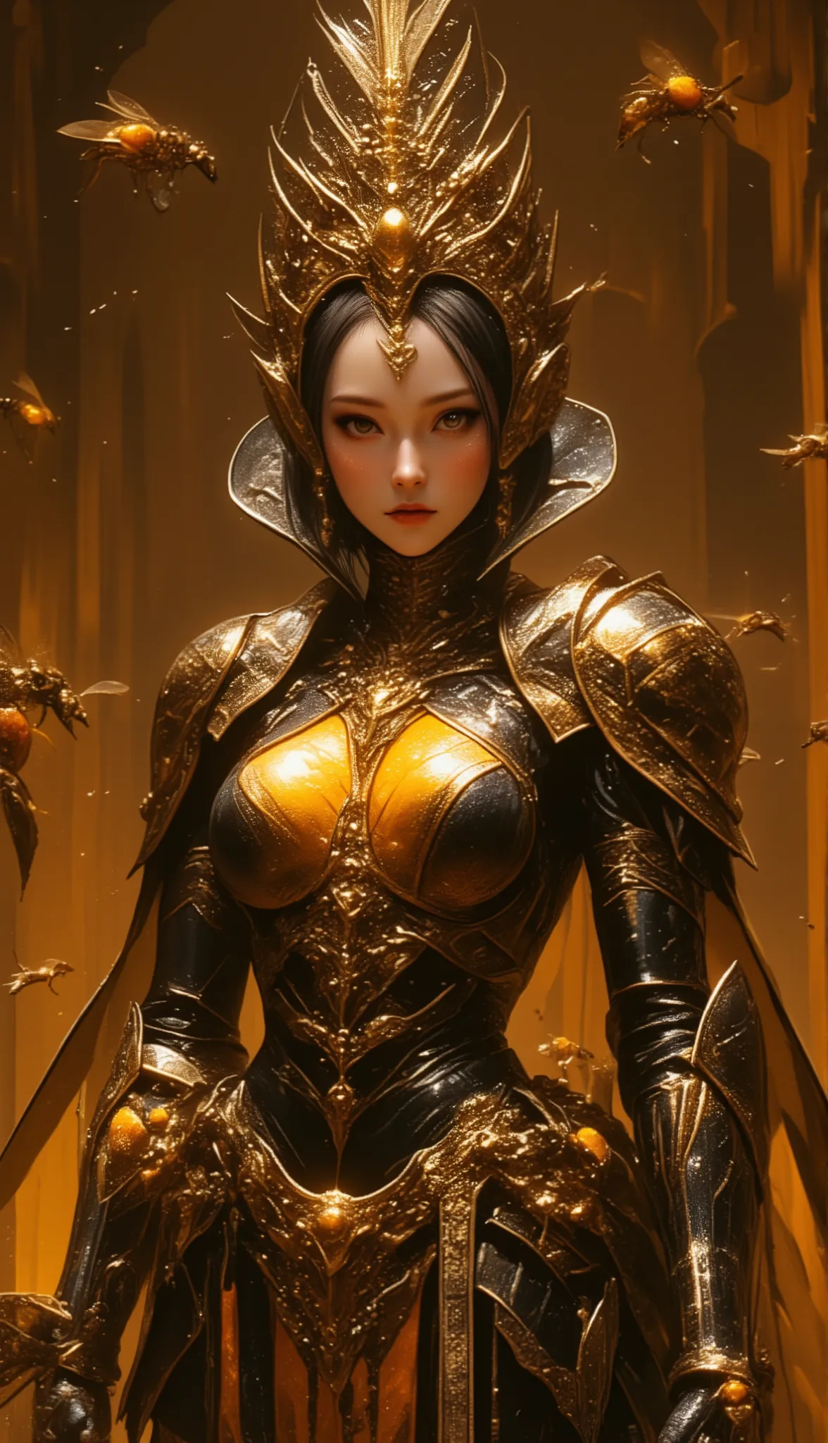 Ant Queen's Feast、Queen with lush breasts、Honey bodysuit、Antennae — erogenous zones、The fascinating flickering of facet eyes、Sensual wasp waist squeezing、Black shiny armored armor、Expression of the Queen's dignity、Closed room with floating pheromones、Worke...