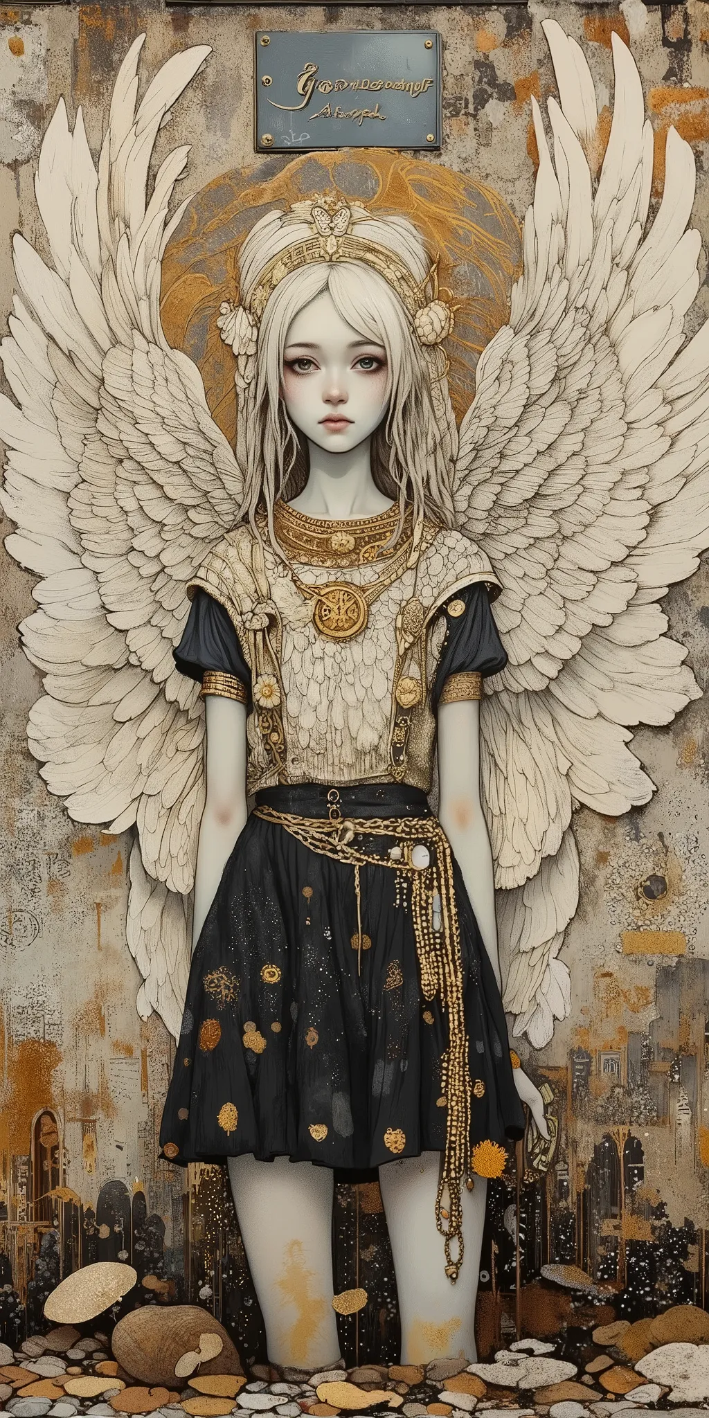 casual fancy angle, fashionable portrait, street style, punk rock, high-quality illustration, beautiful detailed eyes,arrogant smile, Highest image quality, best quality, Ultra-high definition, detailed face, beautiful face, graffiti painted on the walls, ...