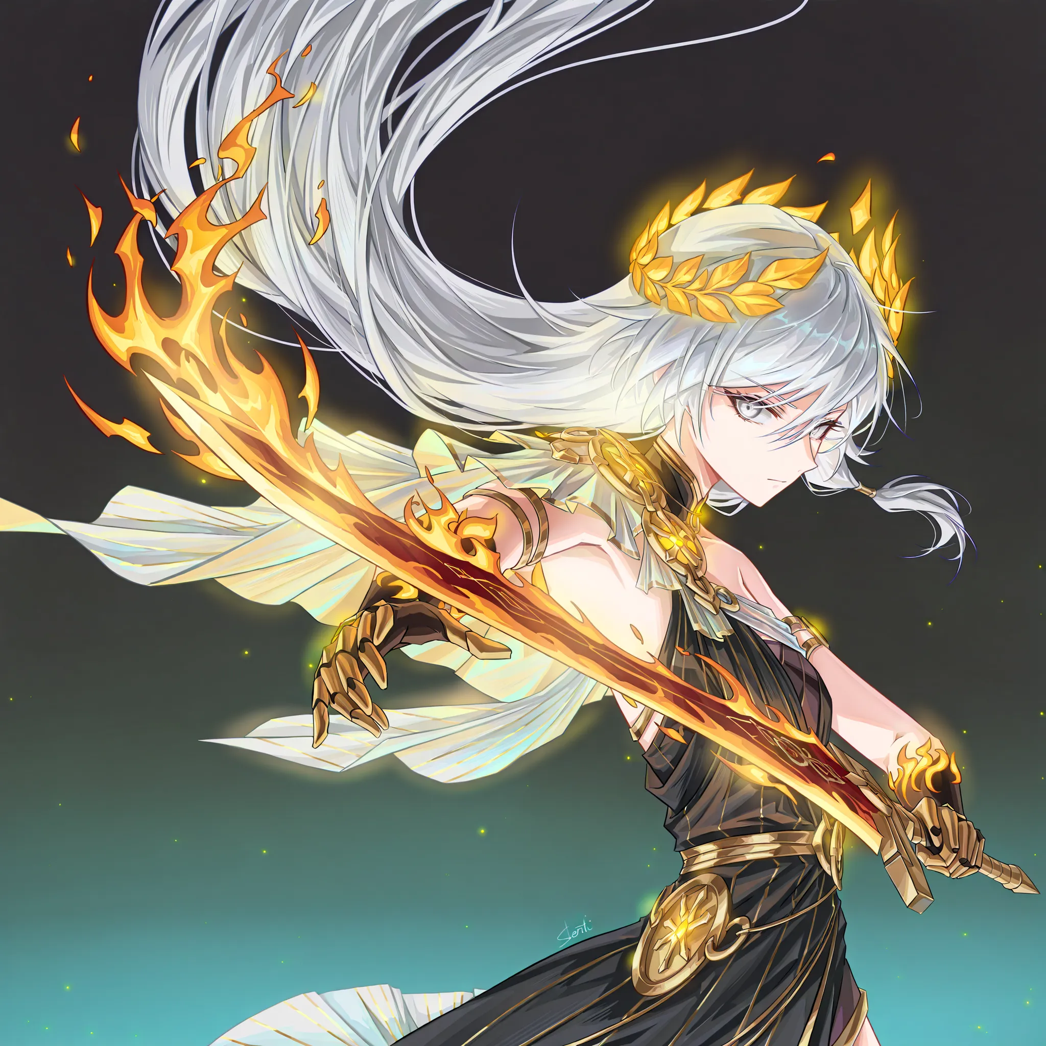 (upper body focus, from the side, medium shot:1.22), dynamic pose, three quarter shot, looking at viewer, mature, 1girl, solo, masterpiece, best quality, amazing quality, very aesthetic, high resolution, ultra-detailed, dramatic lighting, CG art, absurdres...
