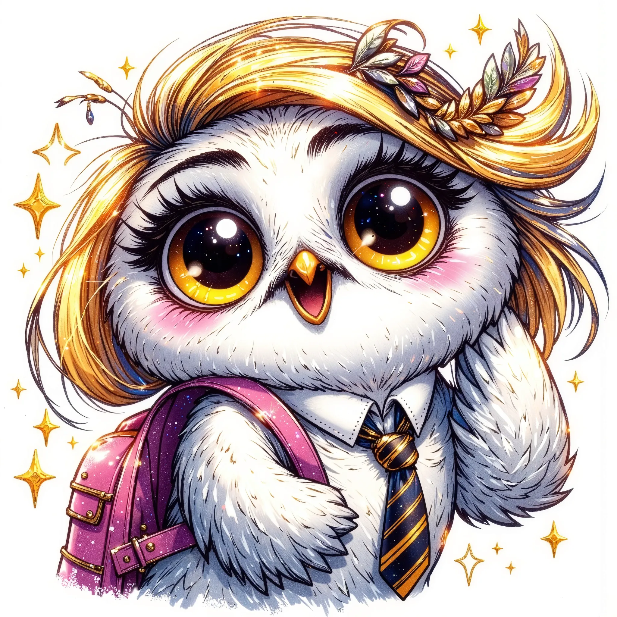 goldglitter (extremally detailed hi-rez and realistic ideal silk glossing hairs and goldglitter shine detailes: 1.5) a quirky crazy happy expressive emotions by pixarand Zootopia,glossing vibrant vivid, color-metallicgoldlines-inkblacklines, watercolor wit...