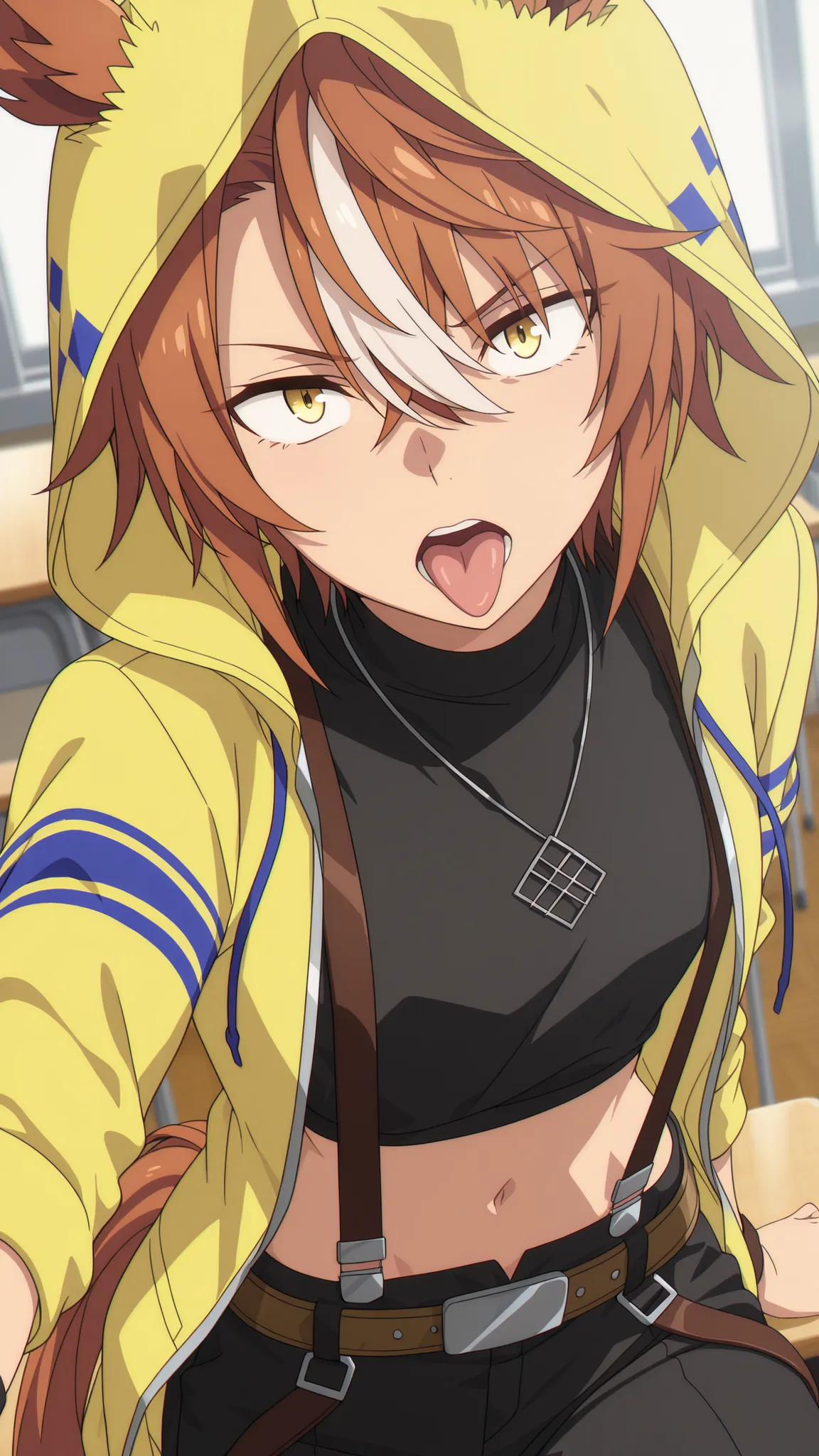 , Dictus Striker .Uma musume
High quality ,  best quality , masterpiece,  High Resolution , detailed face( LoRA: Dictus Striker ),anatomically correct, detailed hairstyle( LoRA: Dictus Striker ),anime Coloring
solo, 1 girl,
brown hair, streaked hair, short...